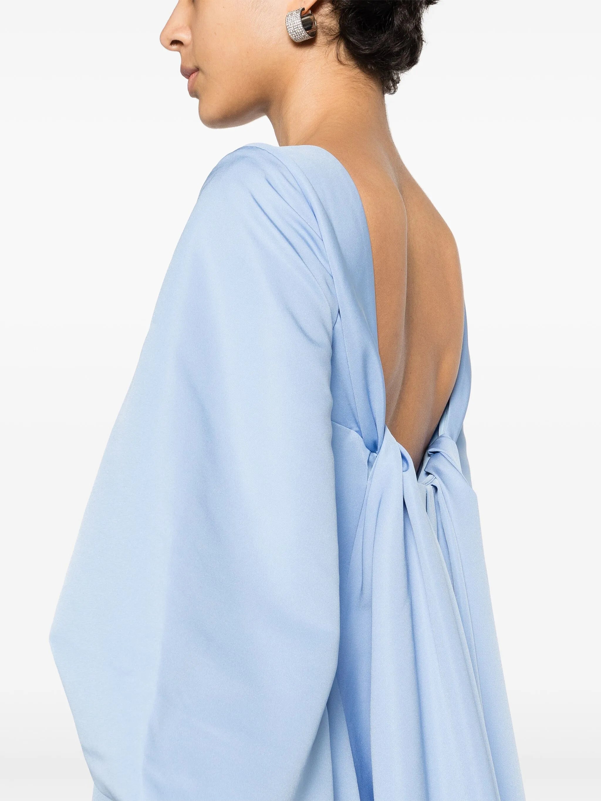 Salma puff-sleeves gown