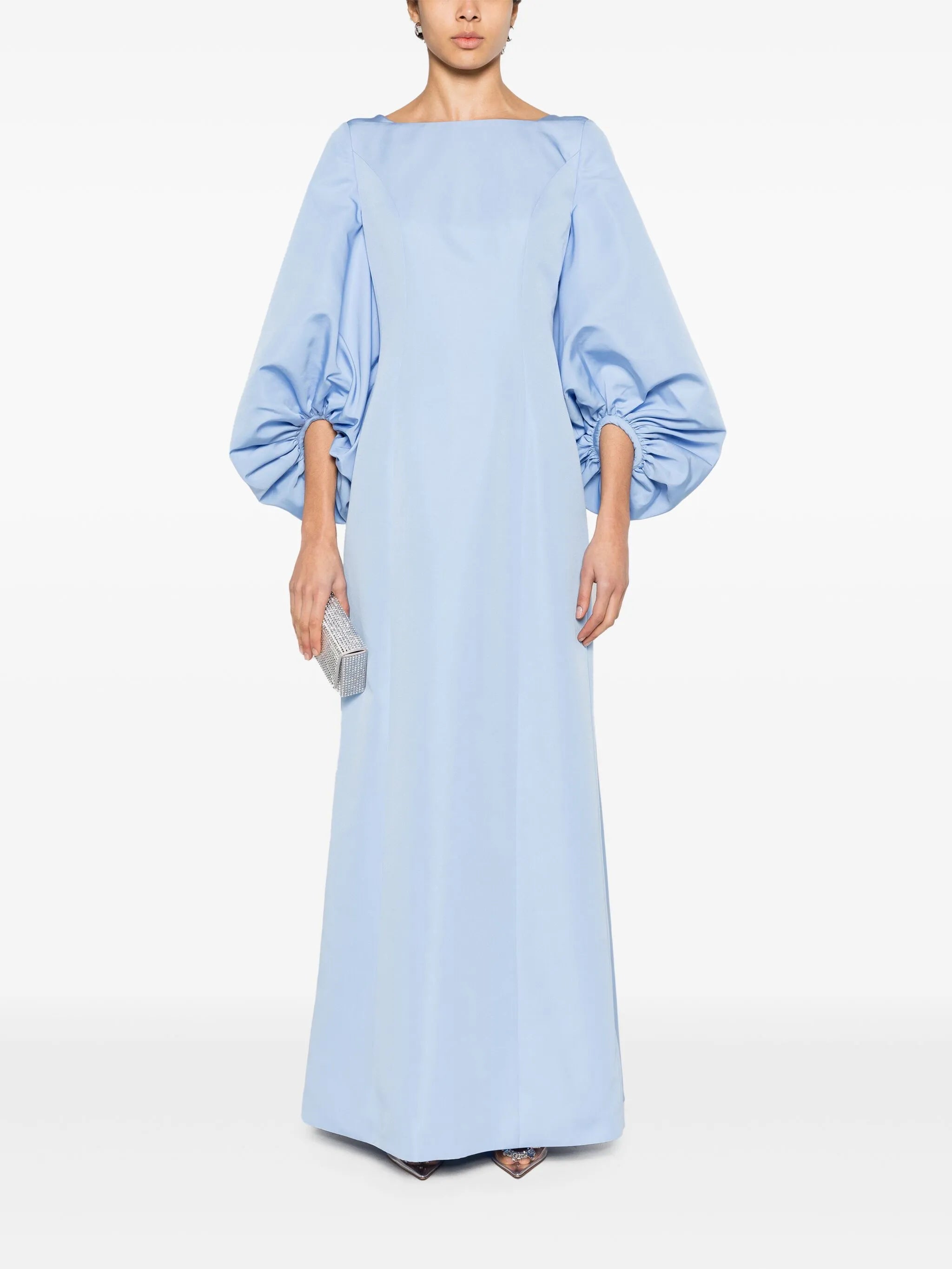 Salma puff-sleeves gown