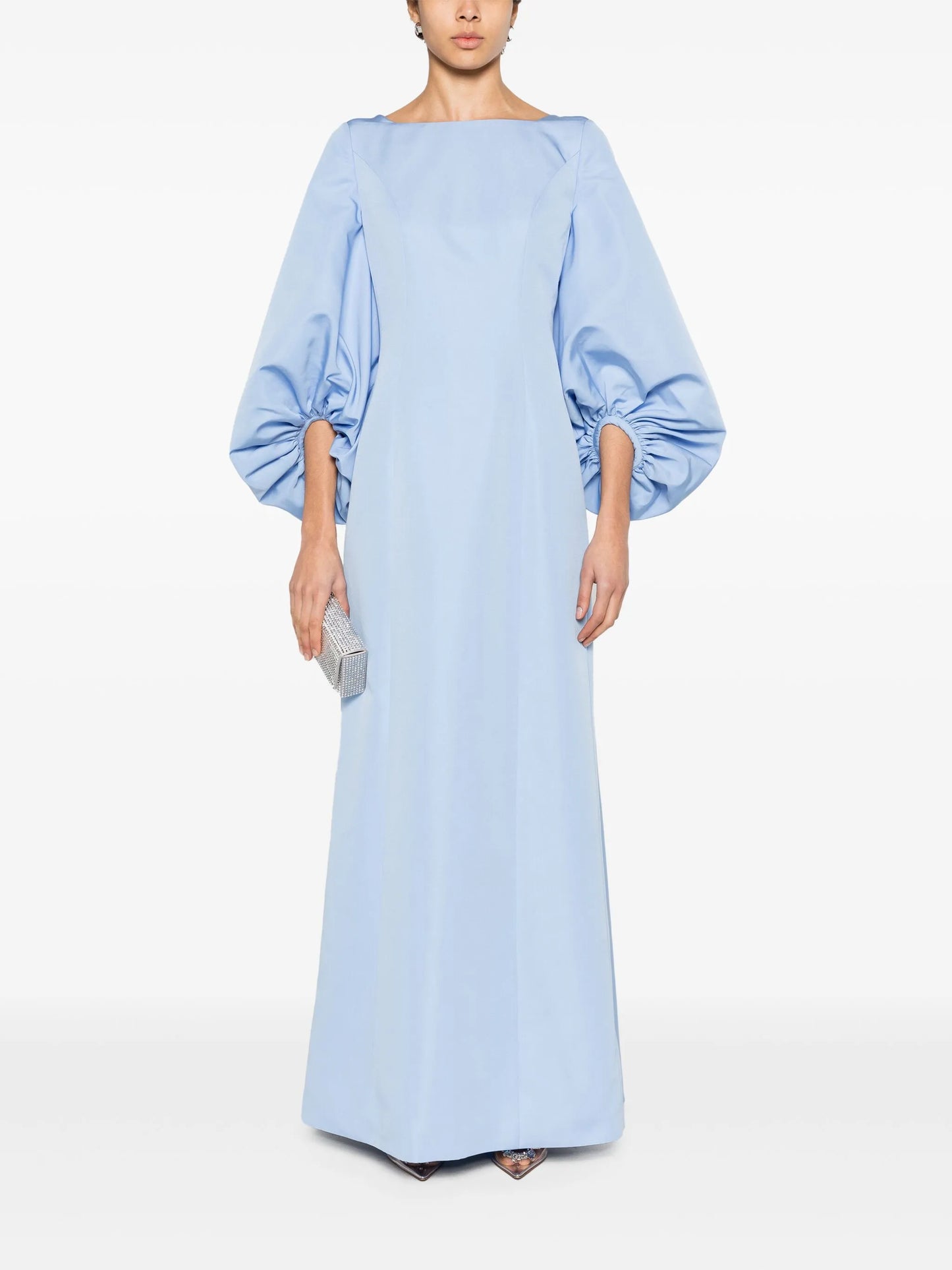 Salma puff-sleeves gown