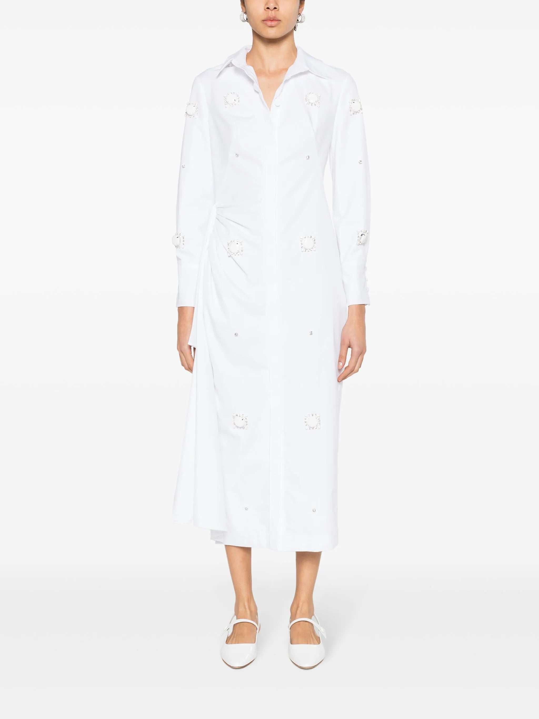 Tatiana crystal-embellished shirtdress