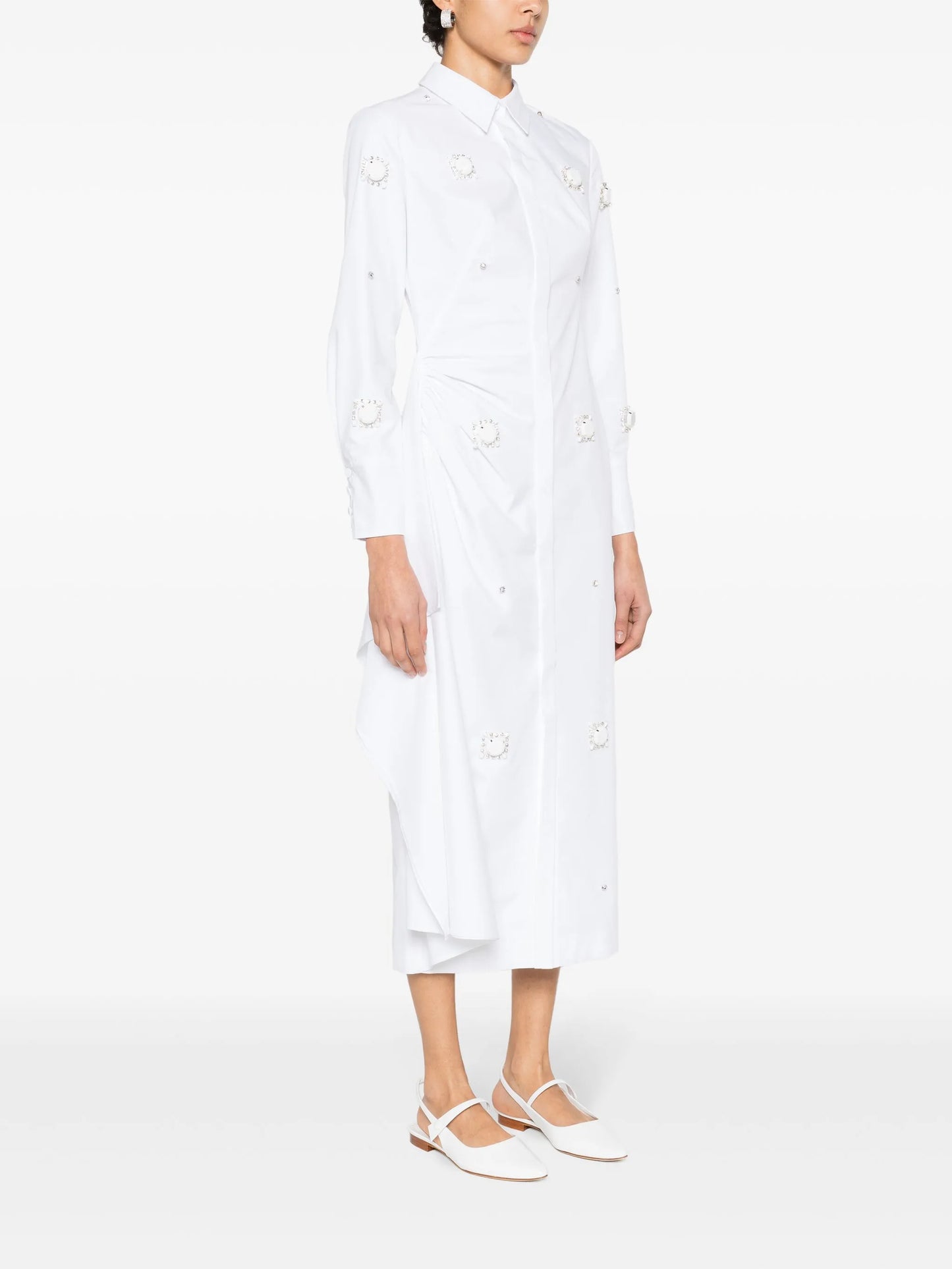 Tatiana crystal-embellished shirtdress