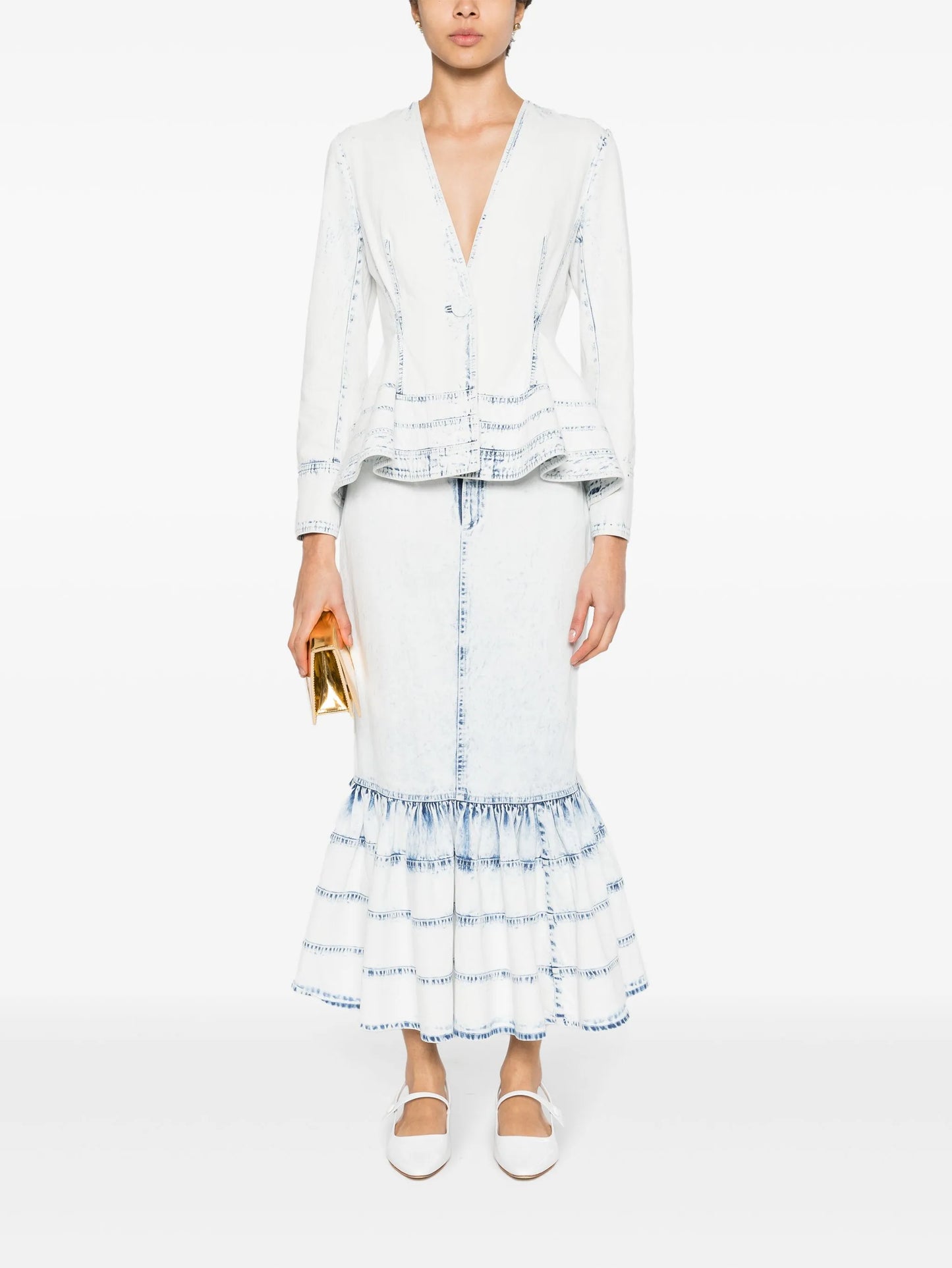 Noelani denim midi skirt