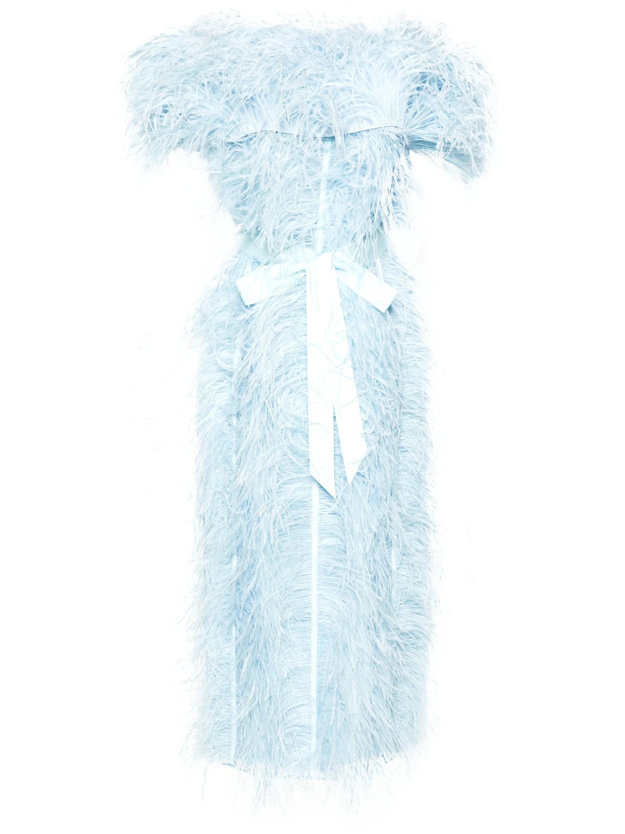 Angelina feather-trim midi dress