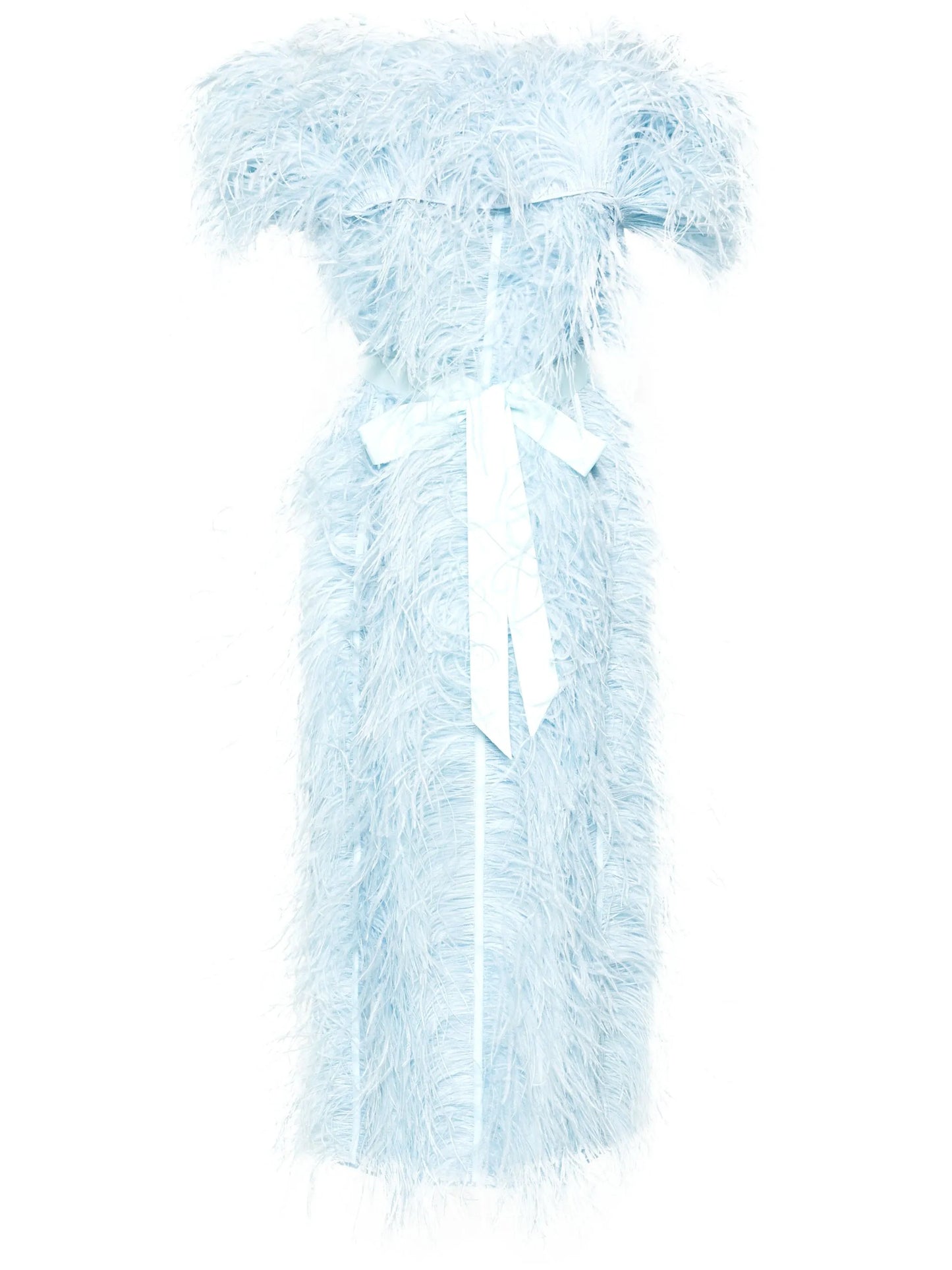 Angelina feather-trim midi dress
