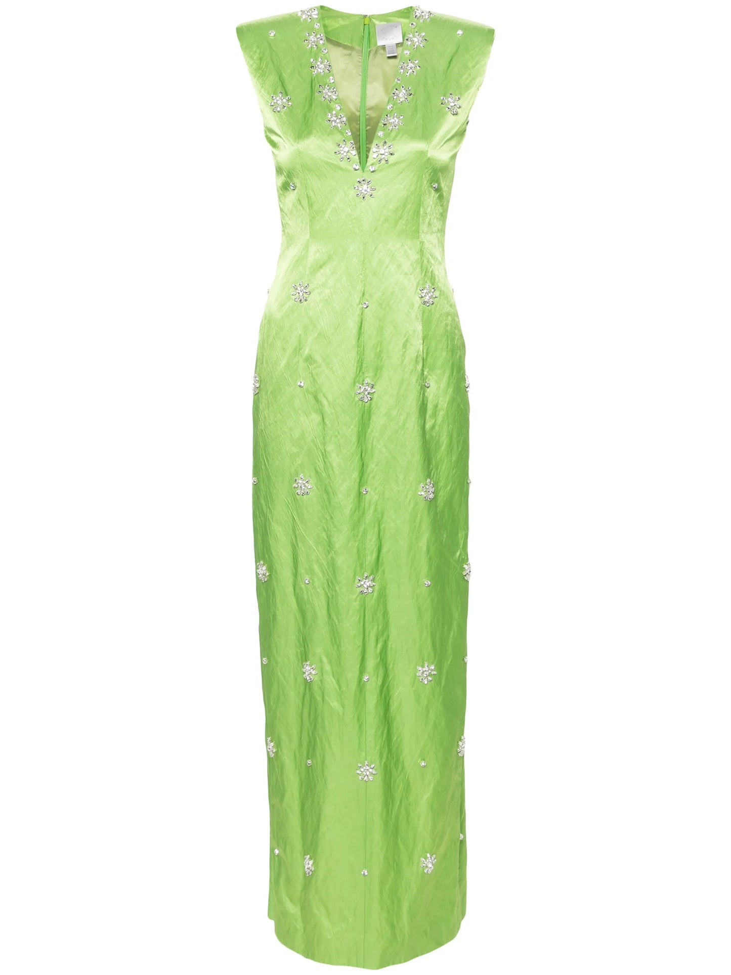 Shirrin crystal-embellished gown