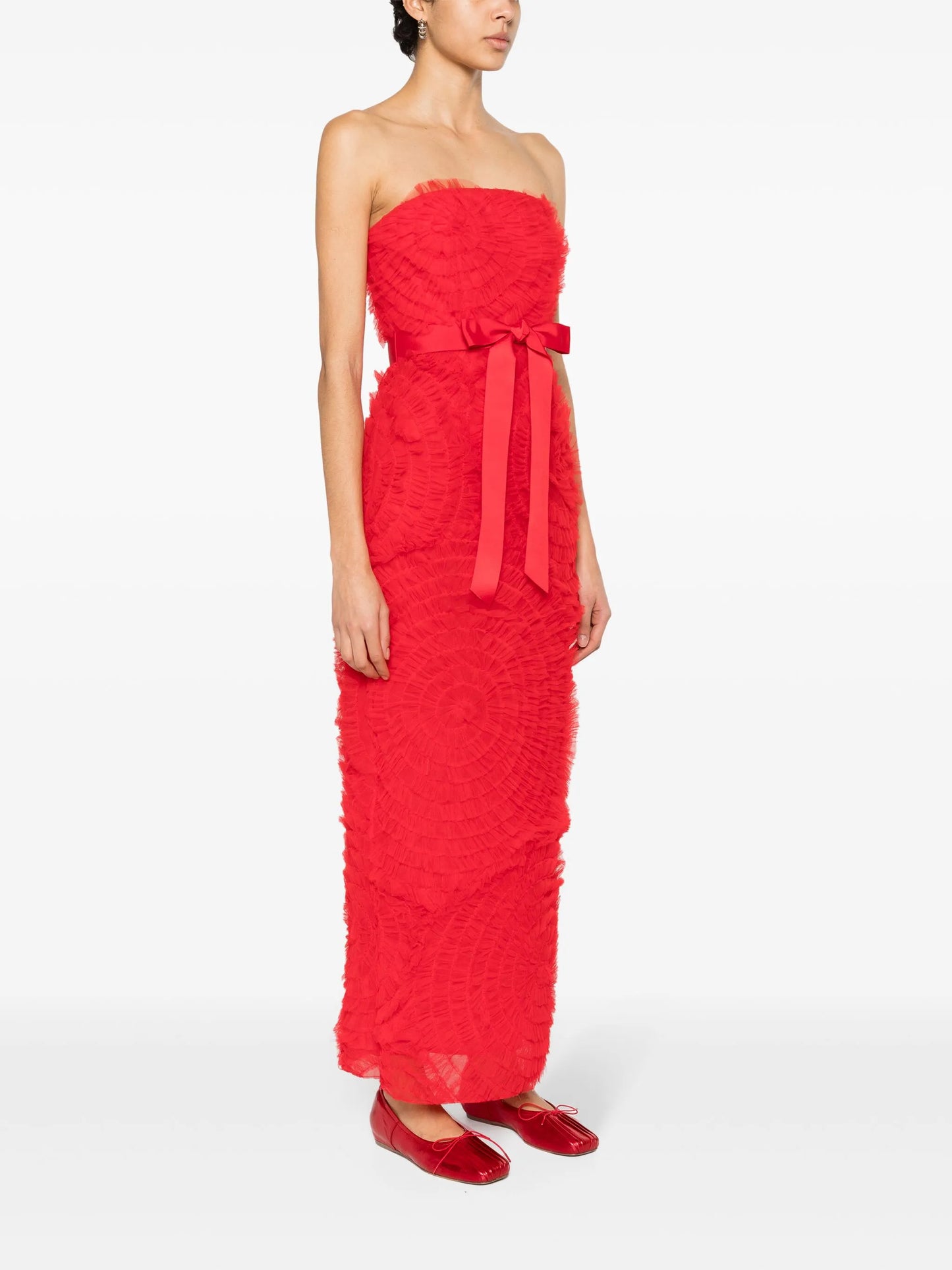 Monica ruffled midi dress
