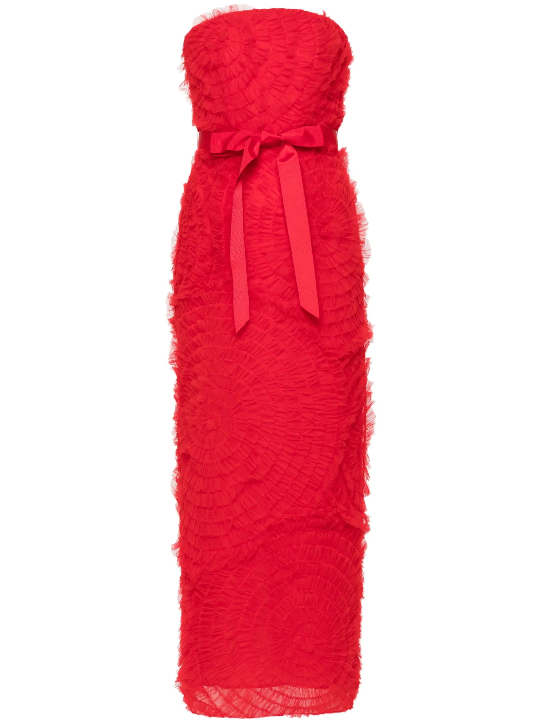 Monica ruffled midi dress