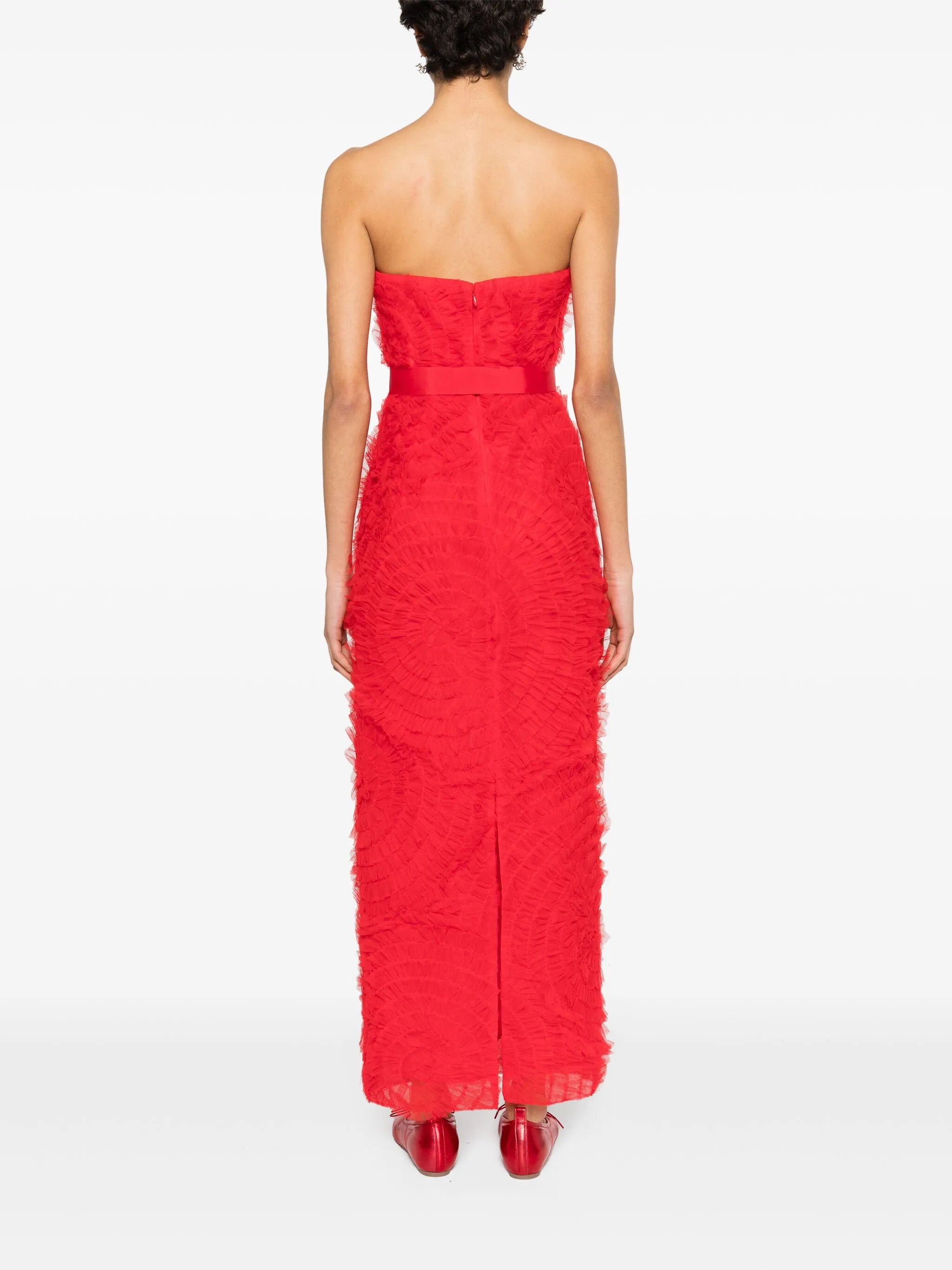 Monica ruffled midi dress