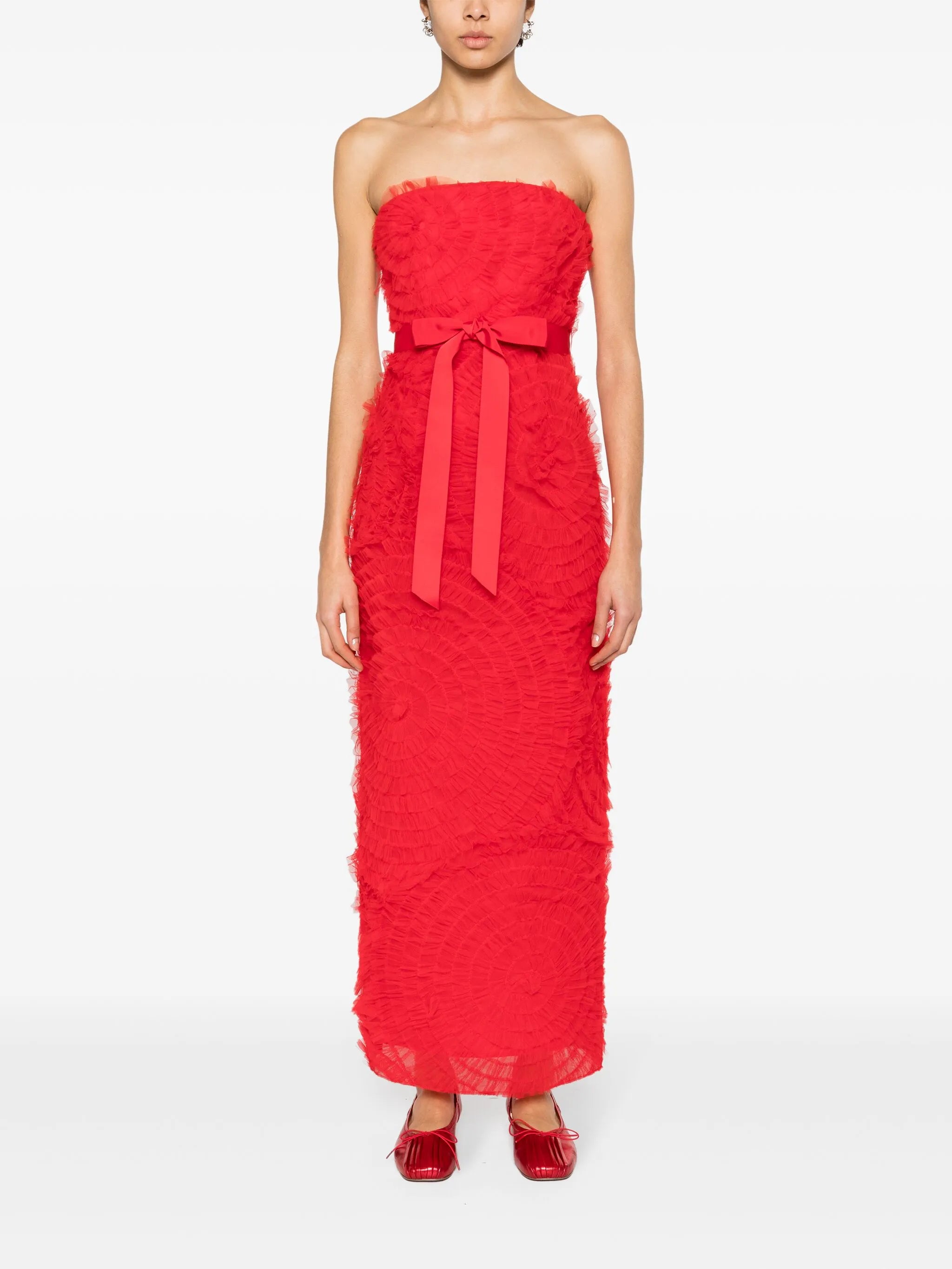 Monica ruffled midi dress