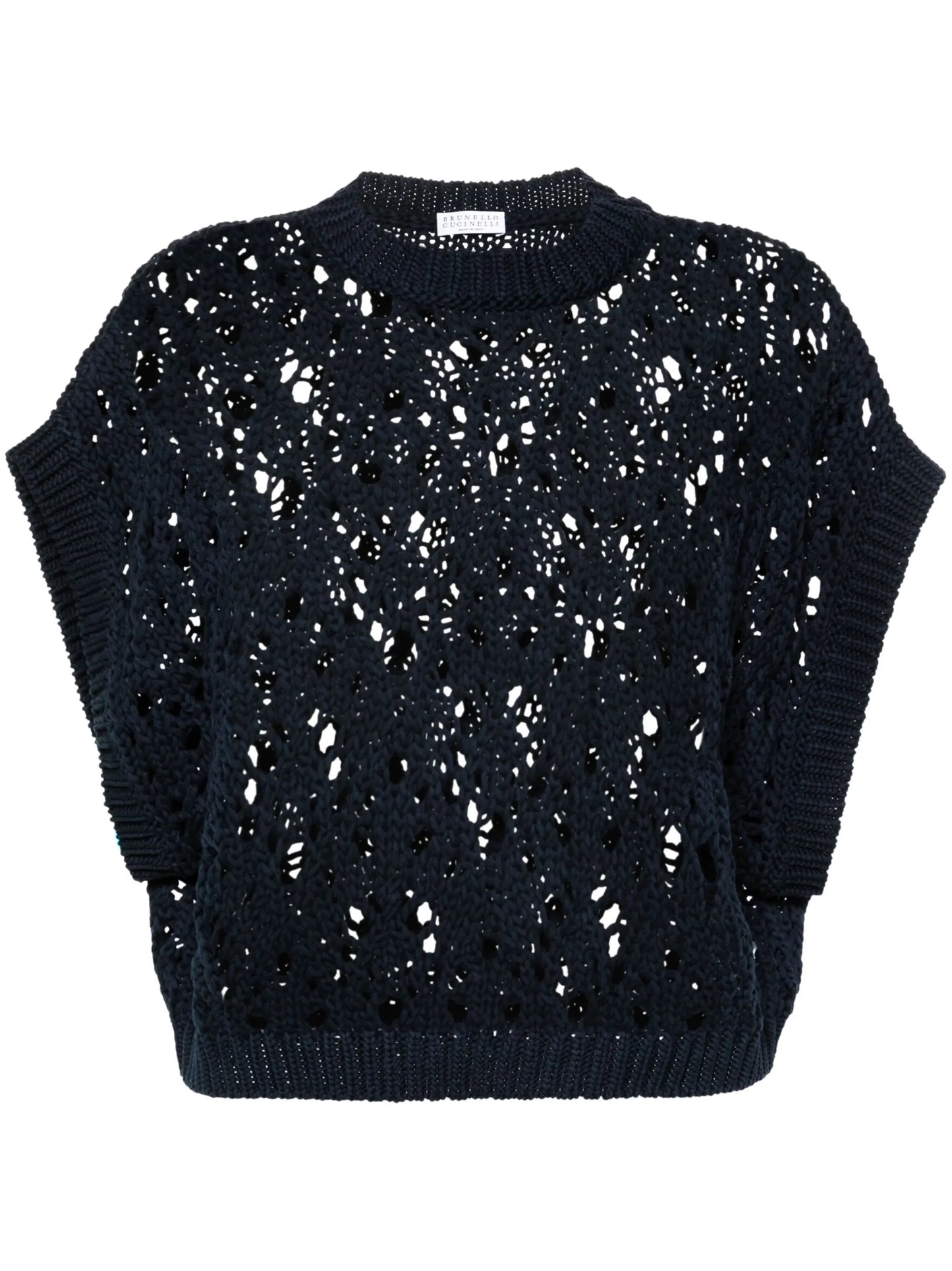 open-knit sleeveless jumper
