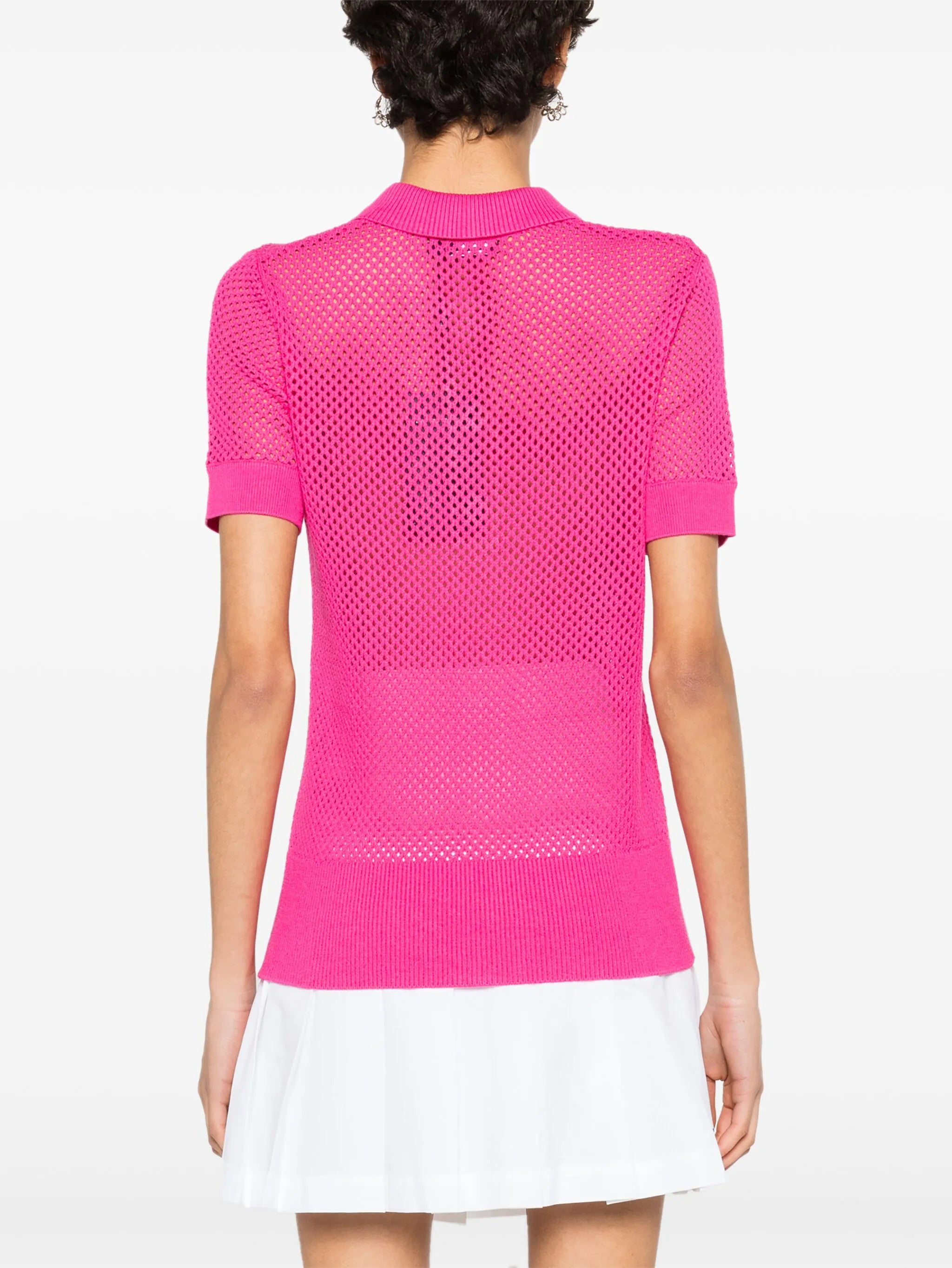 Sindra open-knit polo shirt
