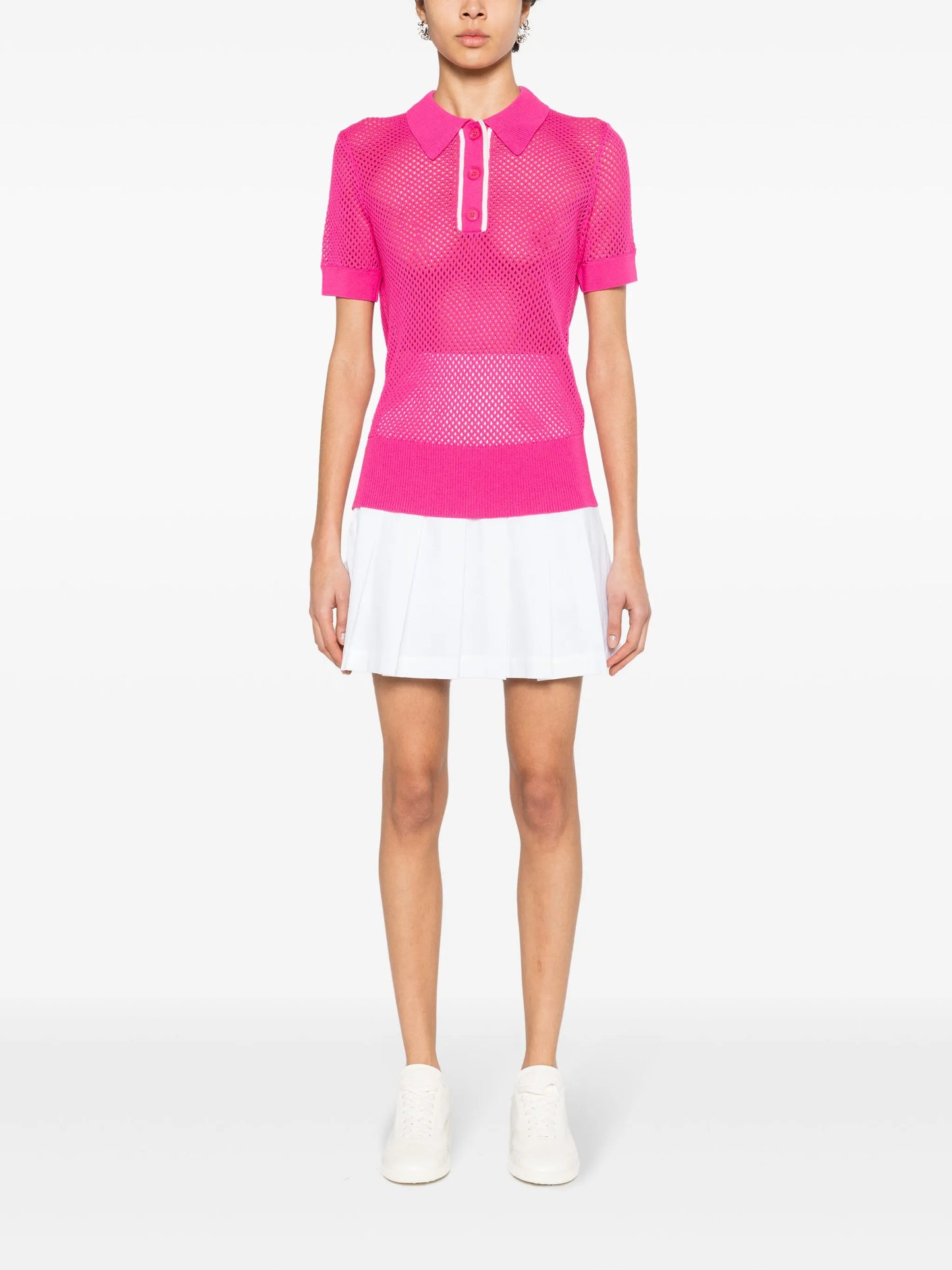 Sindra open-knit polo shirt