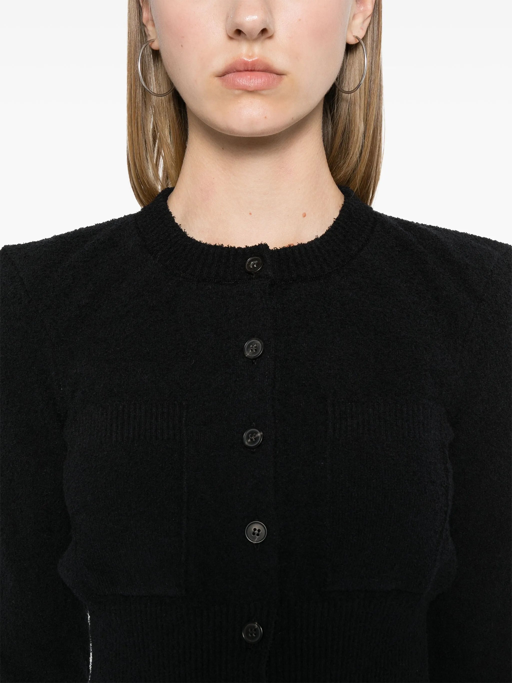 towelling-finish cropped cardigan