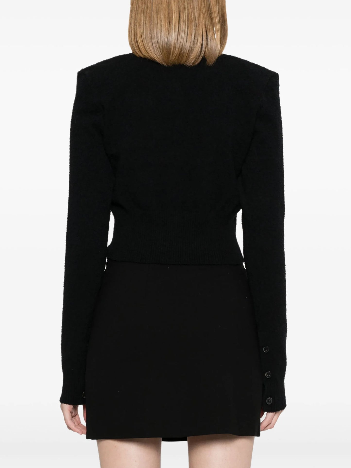 towelling-finish cropped cardigan