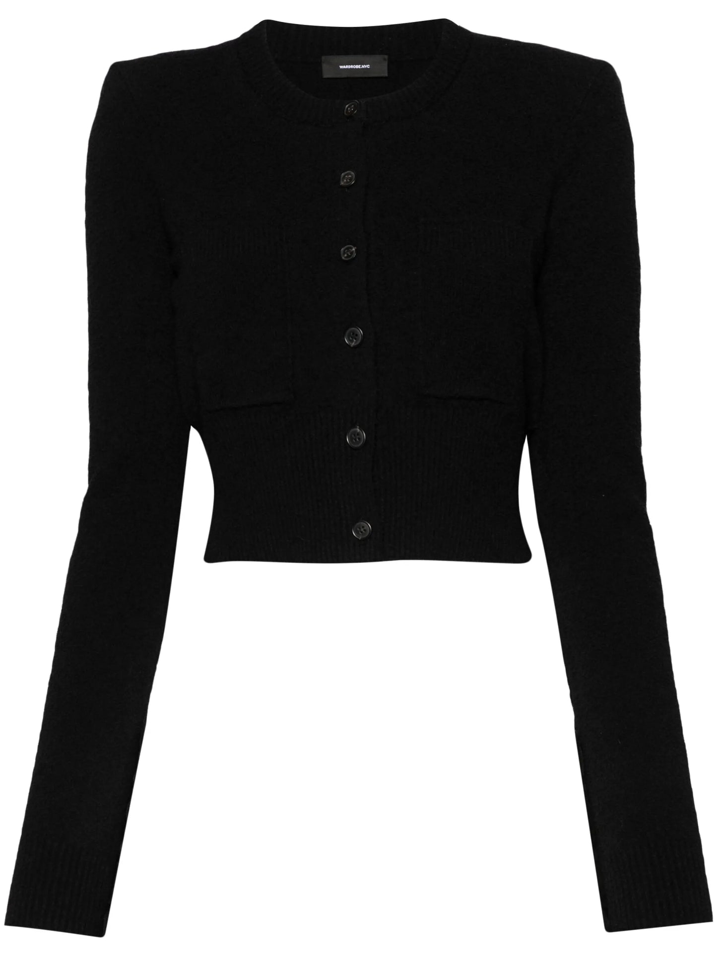 towelling-finish cropped cardigan