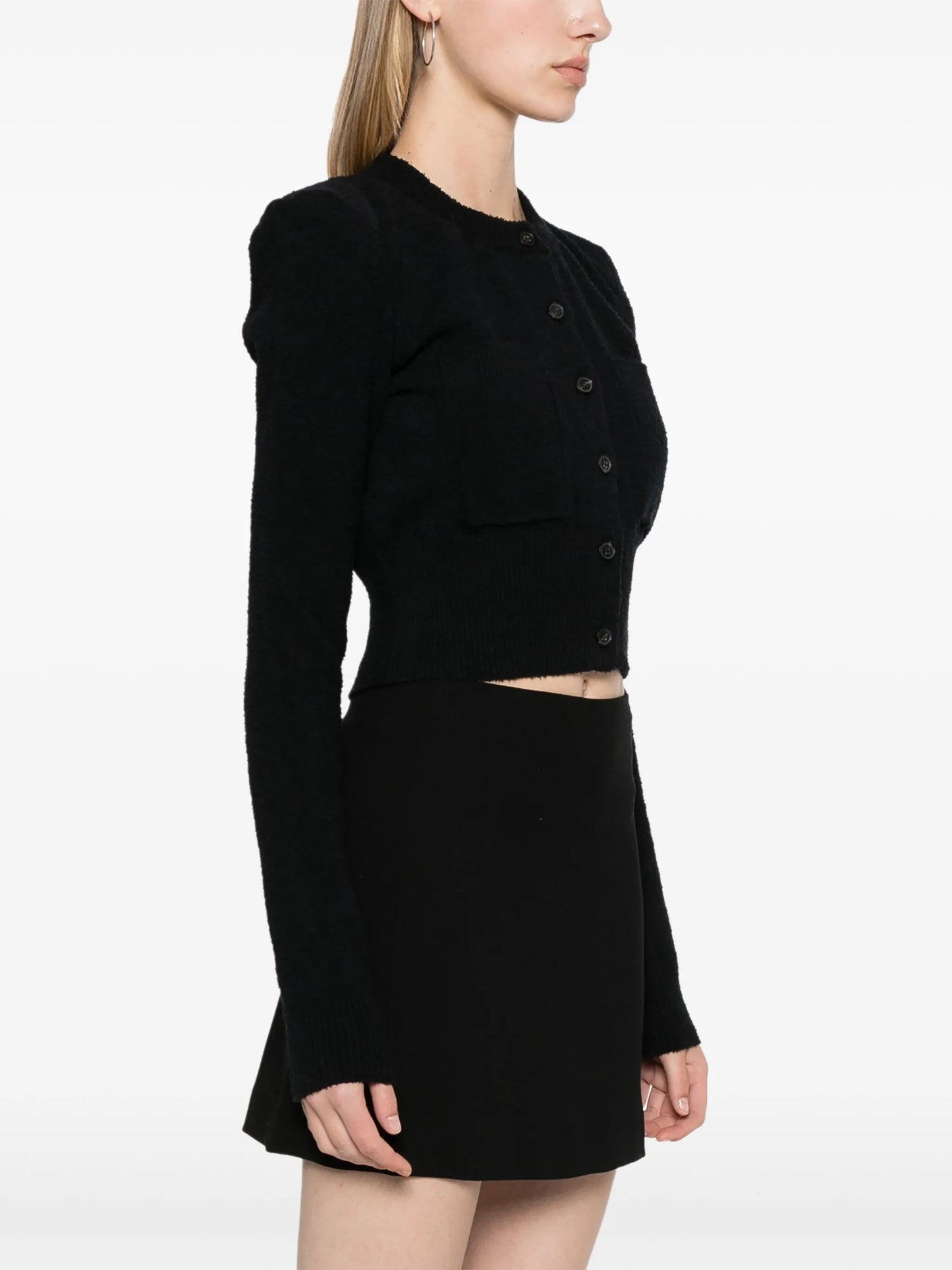 towelling-finish cropped cardigan