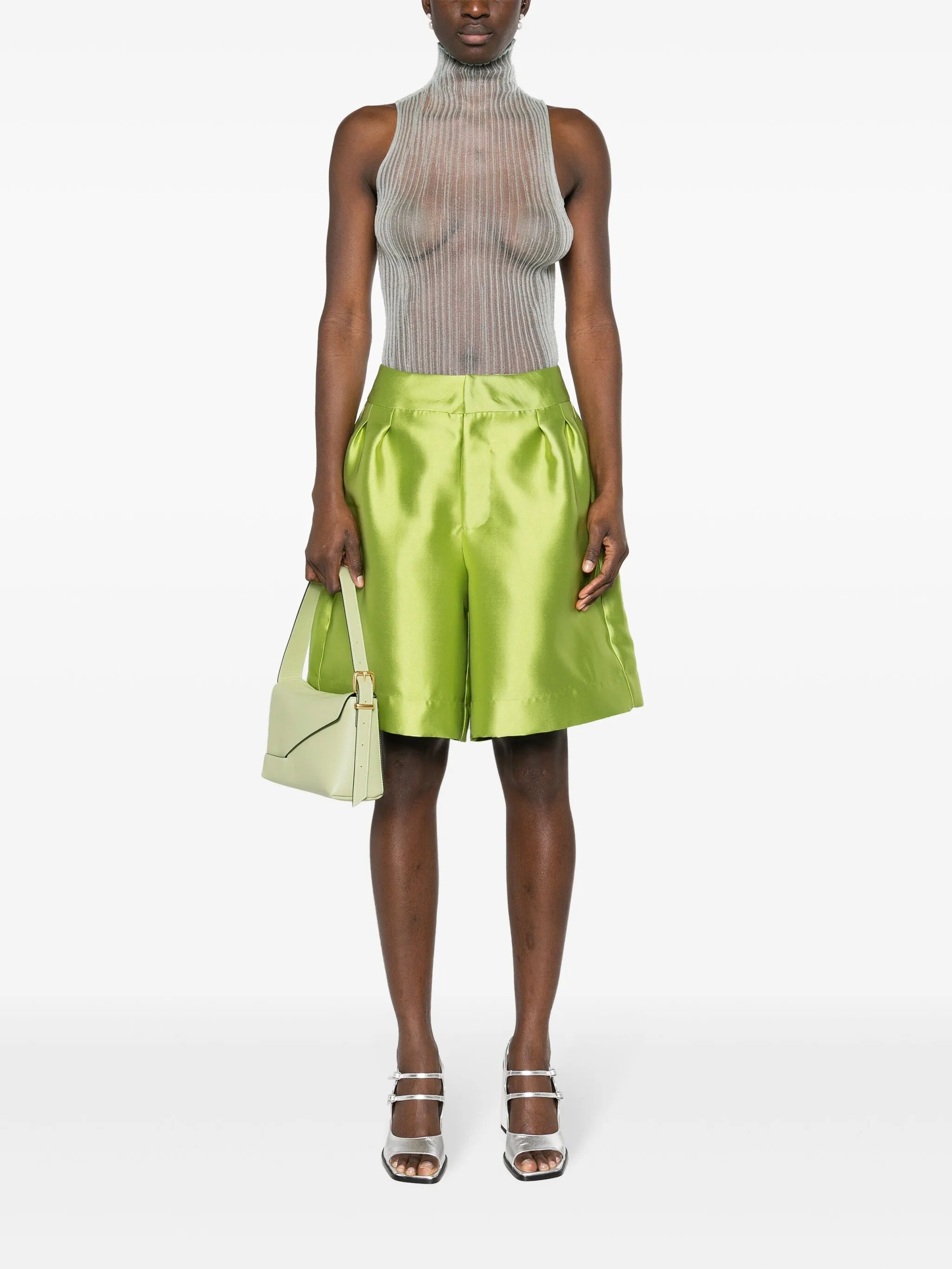 Skater tailored taffeta shorts