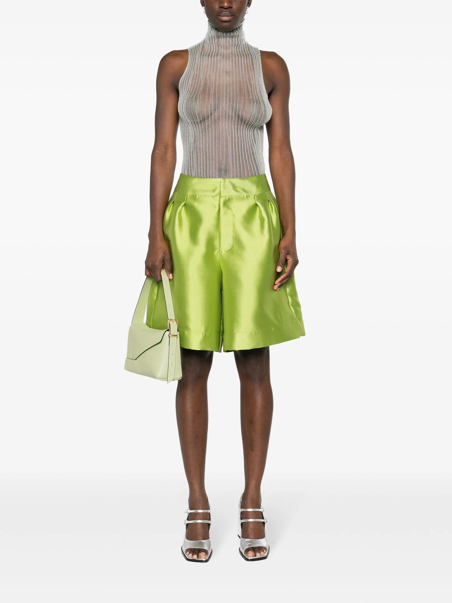Skater tailored taffeta shorts