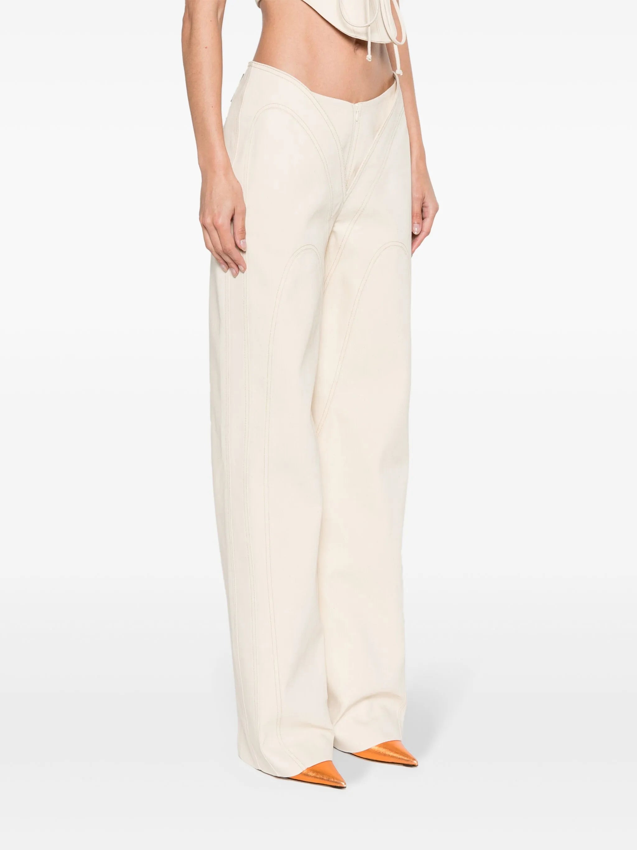 mid-rise wide-leg jeans
