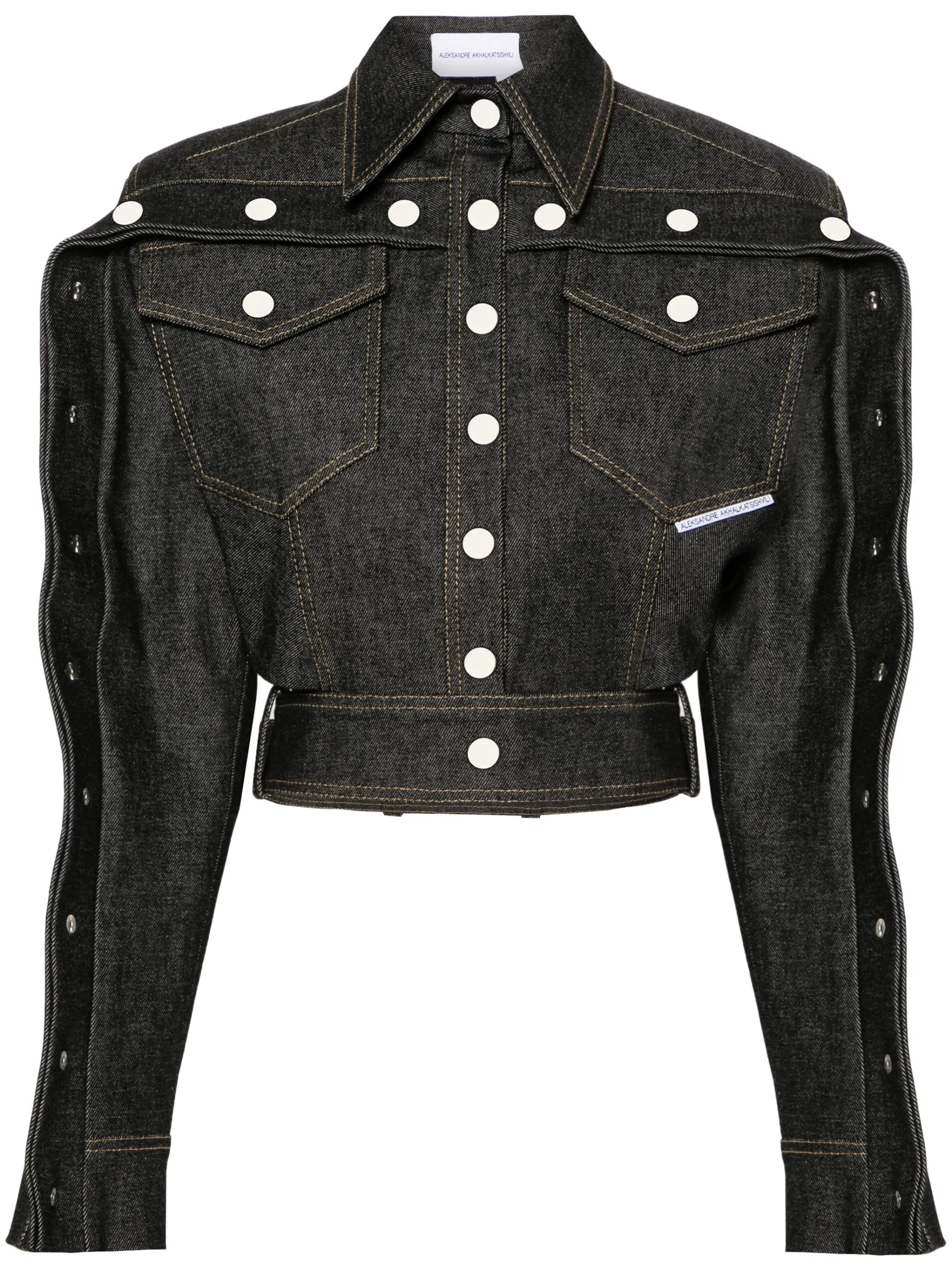 cut-out denim jacket