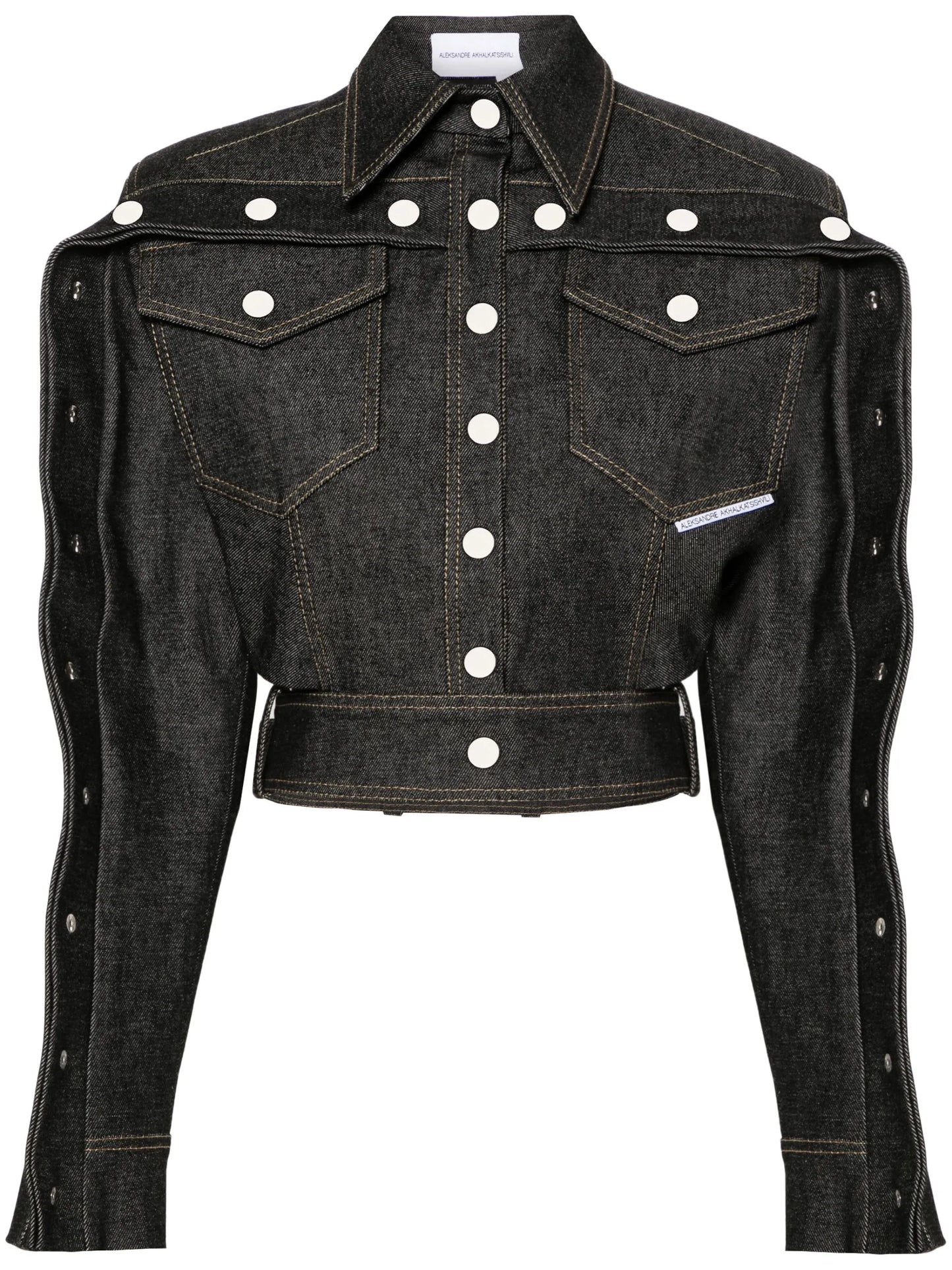cut-out denim jacket