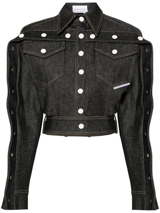 cut-out denim jacket