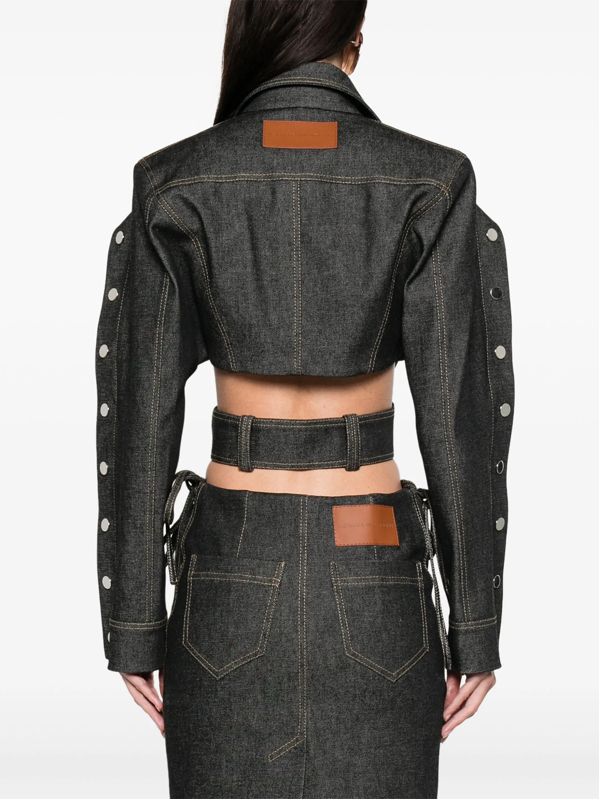cut-out denim jacket
