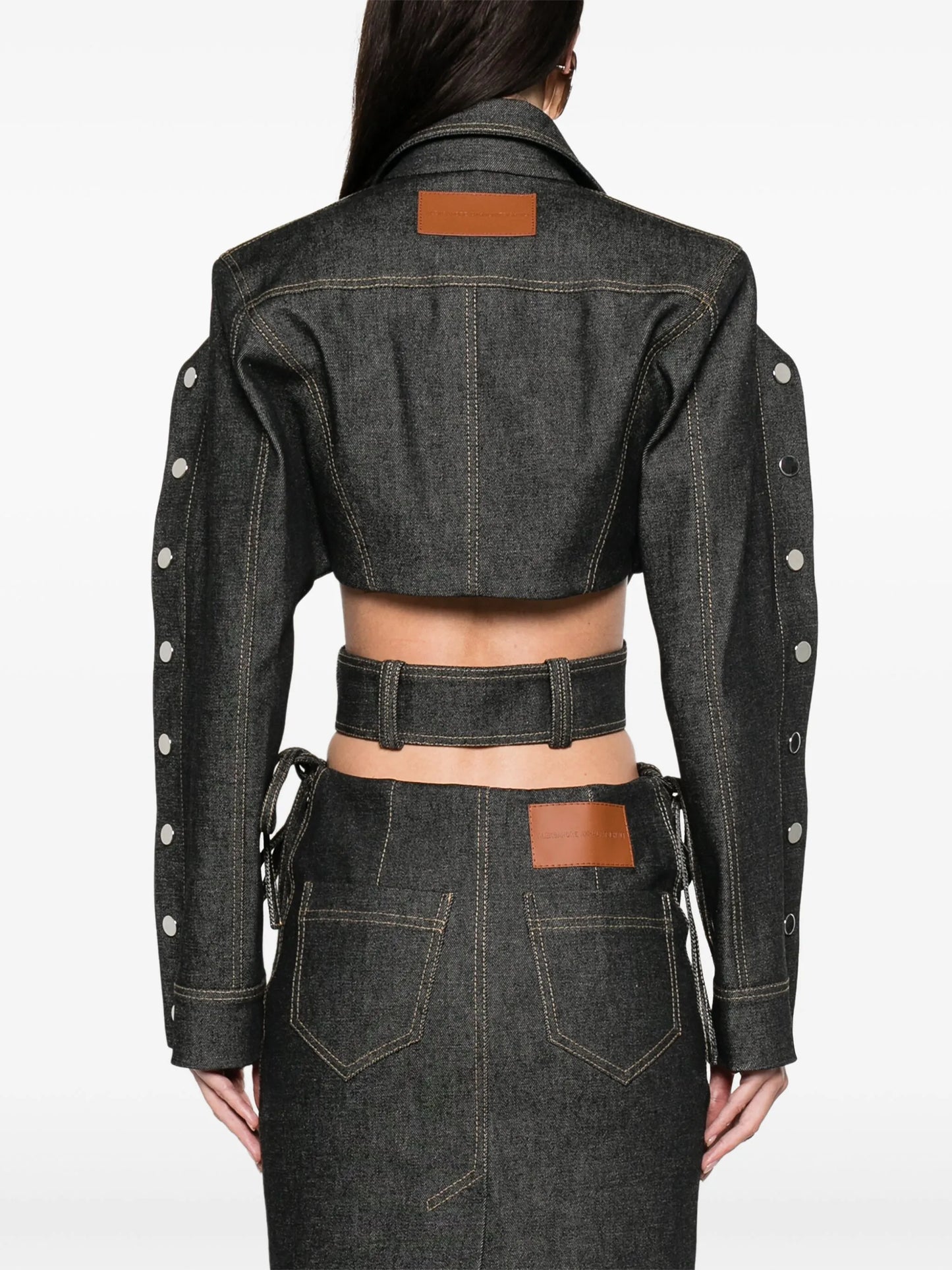 cut-out denim jacket