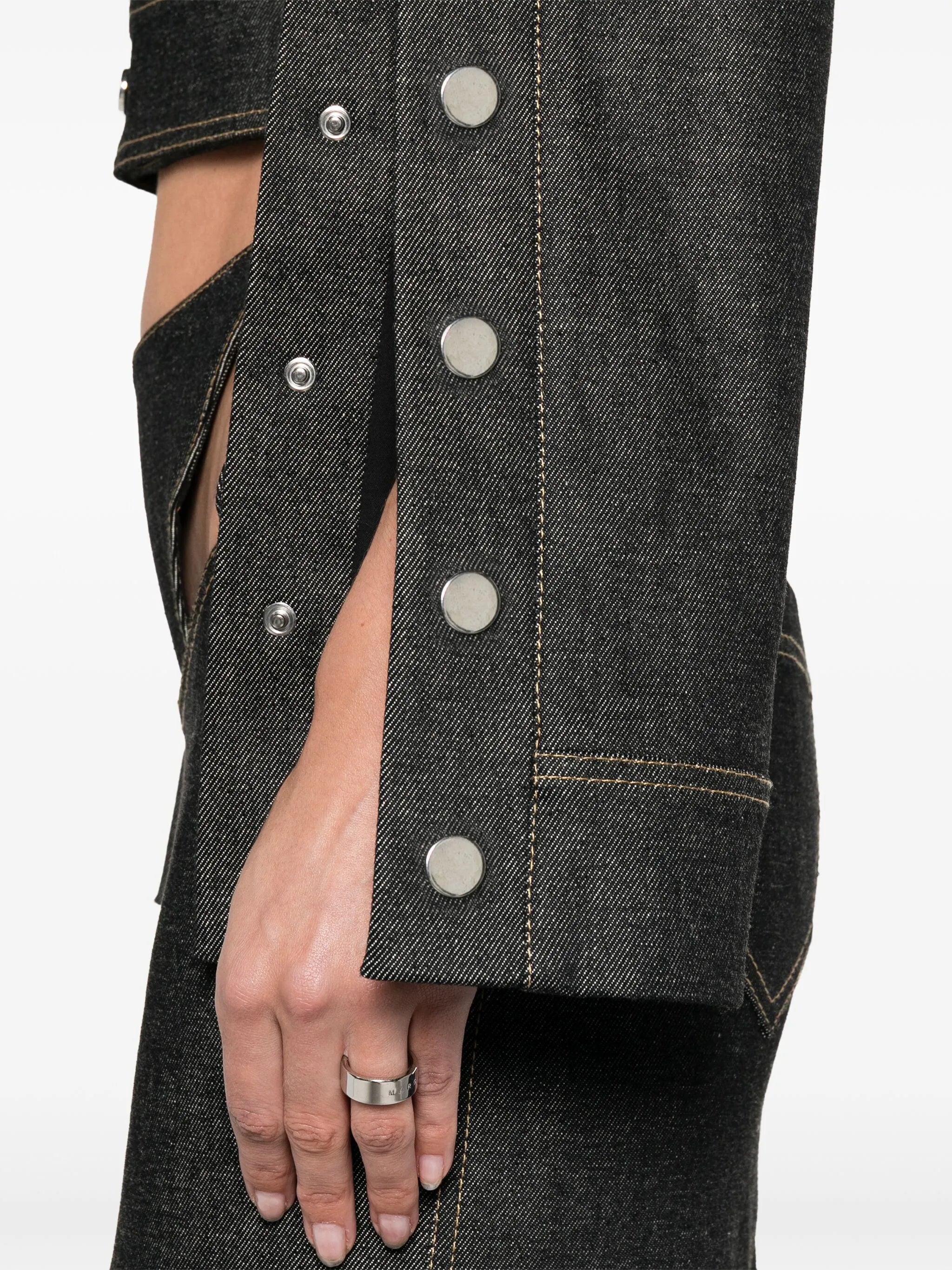 cut-out denim jacket