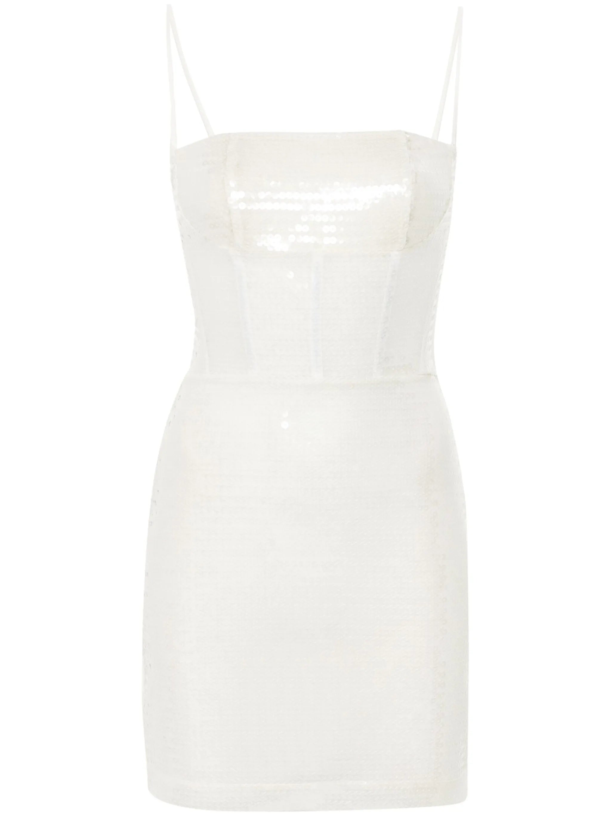 sequined boned mini dress