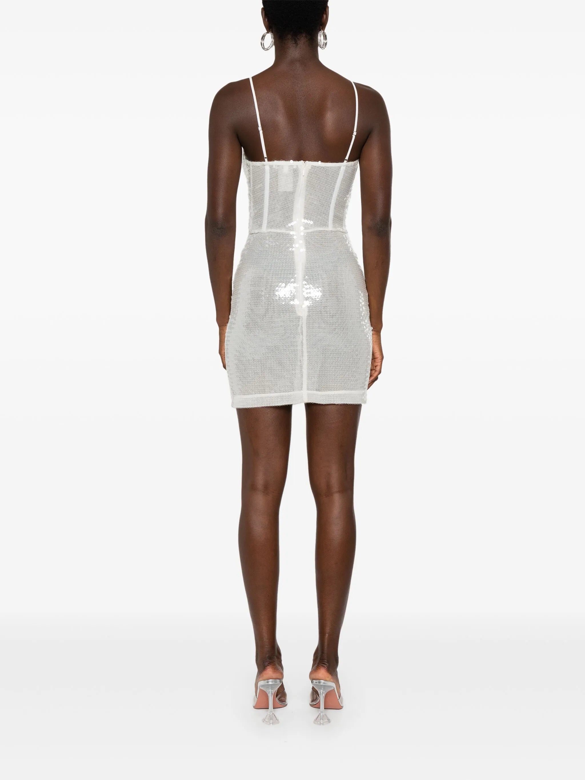 sequined boned mini dress