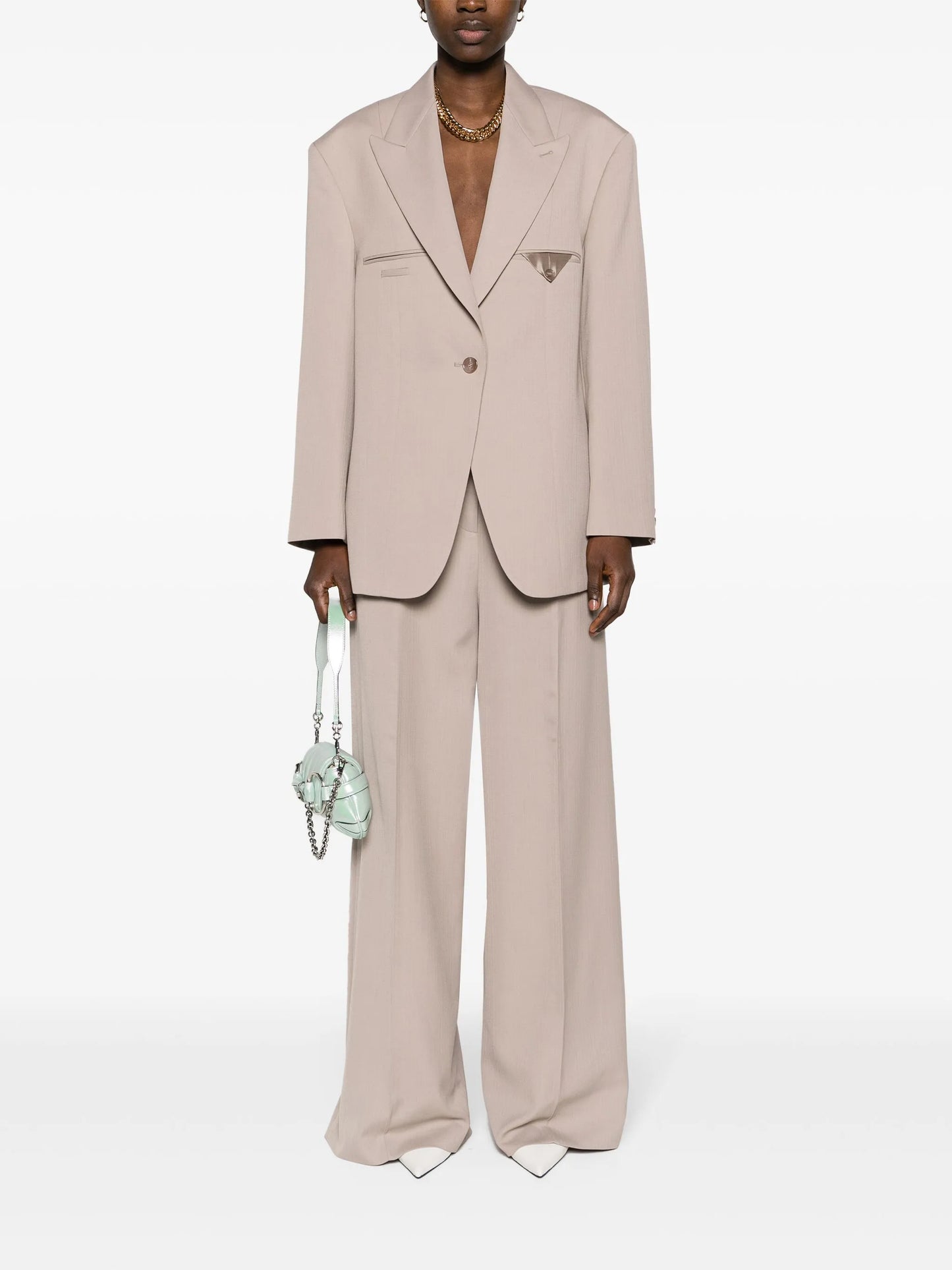 single-breasted boxy blazer
