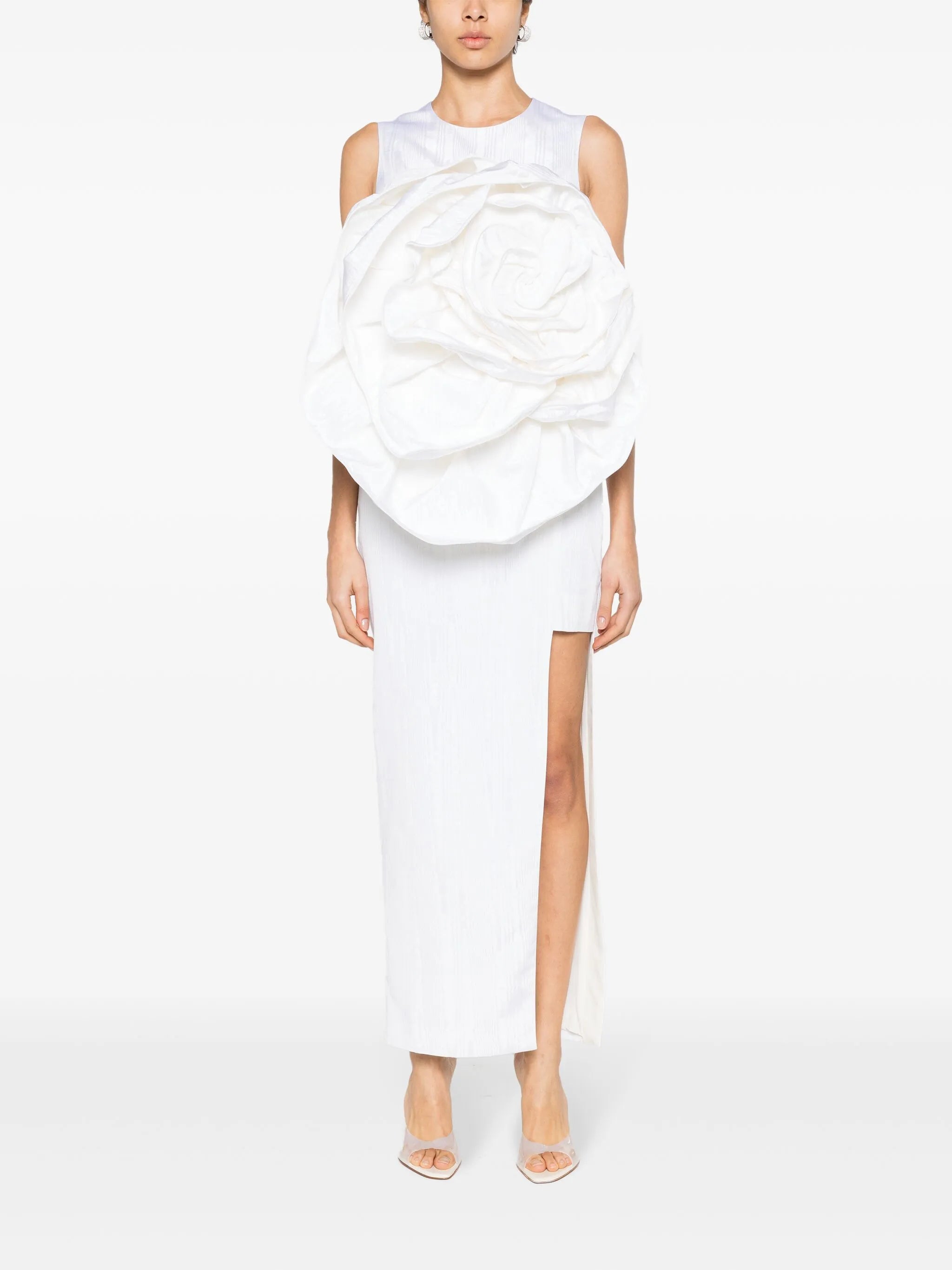 Aphrodite floral-appliqué midi dress