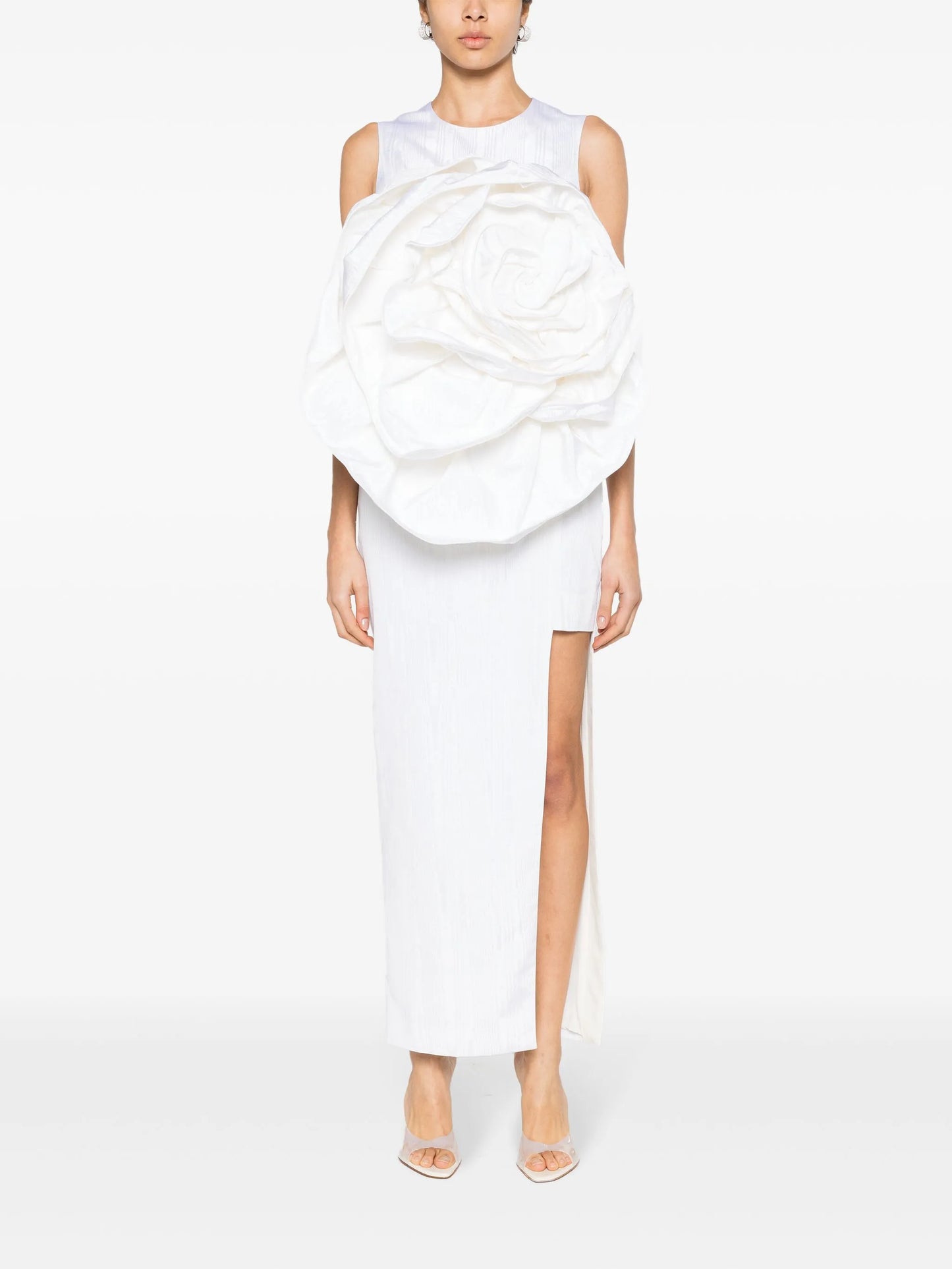 Aphrodite floral-appliqué midi dress