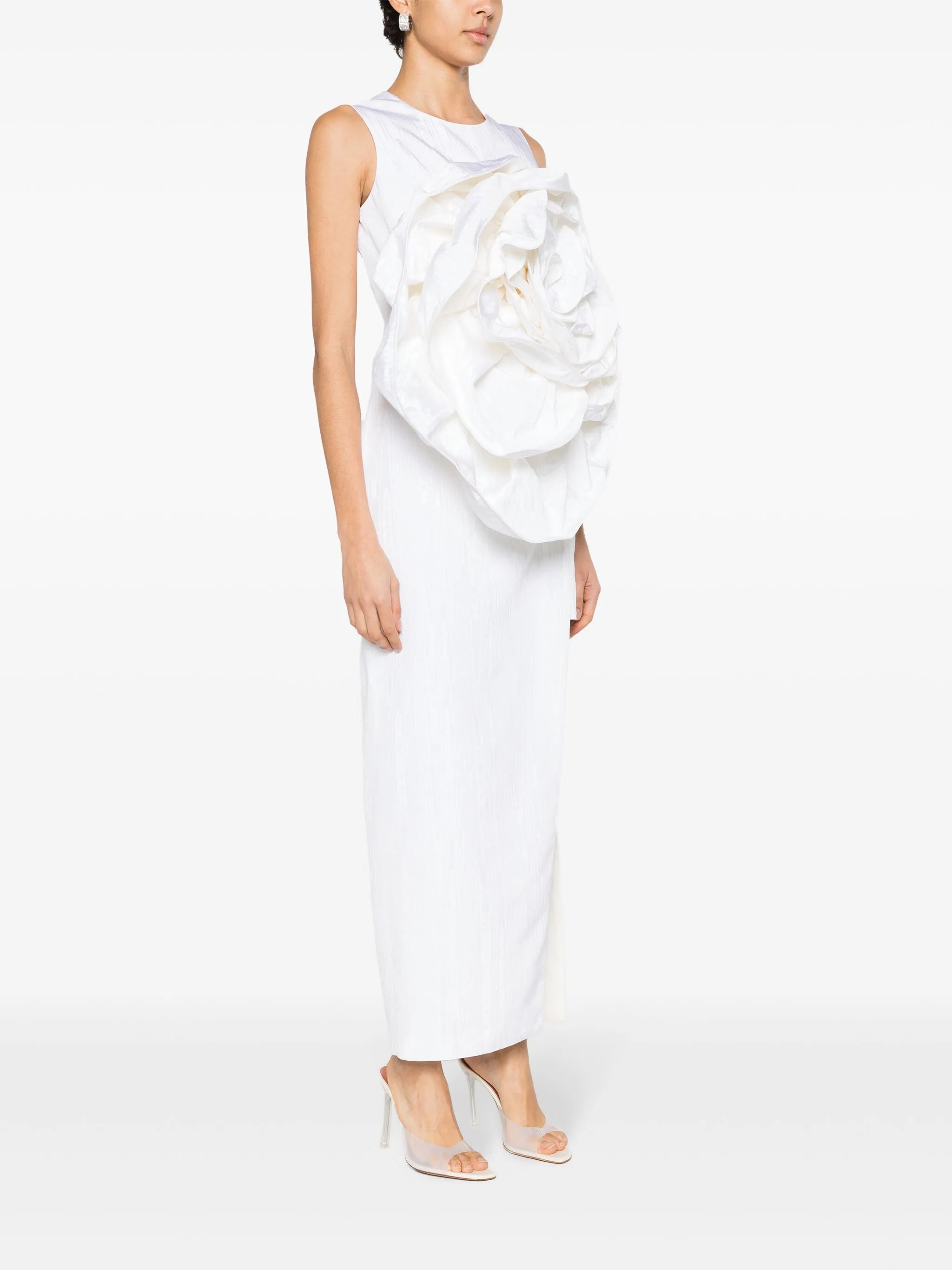 Aphrodite floral-appliqué midi dress