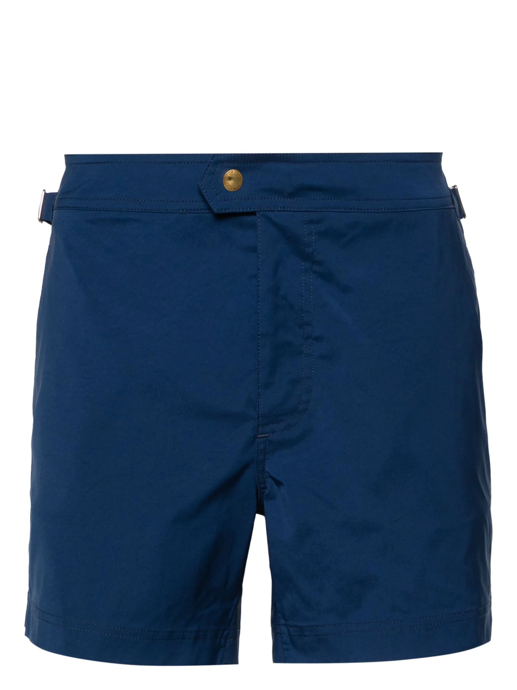 logo-buckle compact-poplin swim shorts