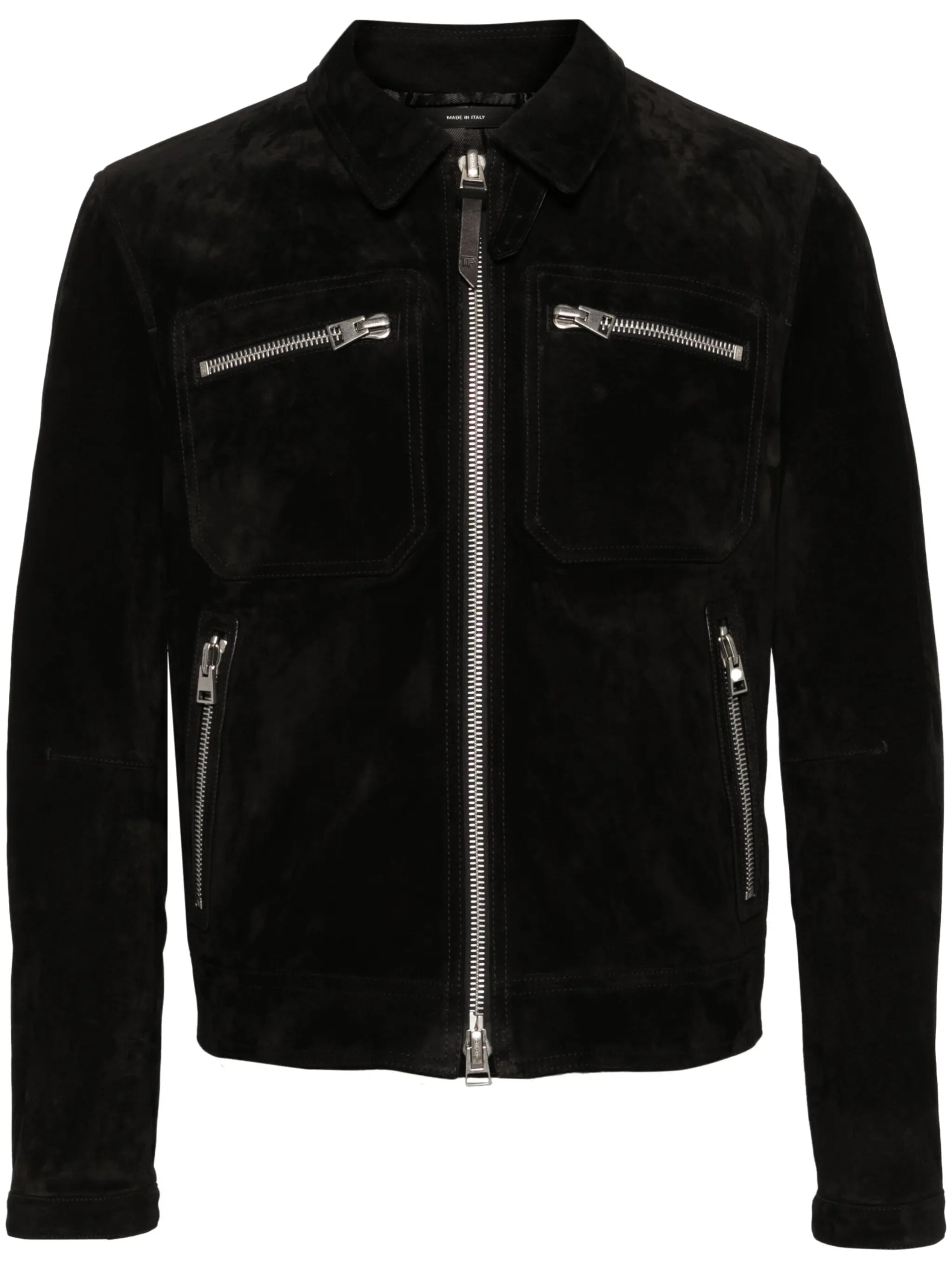 zip-up suede shirt jacket