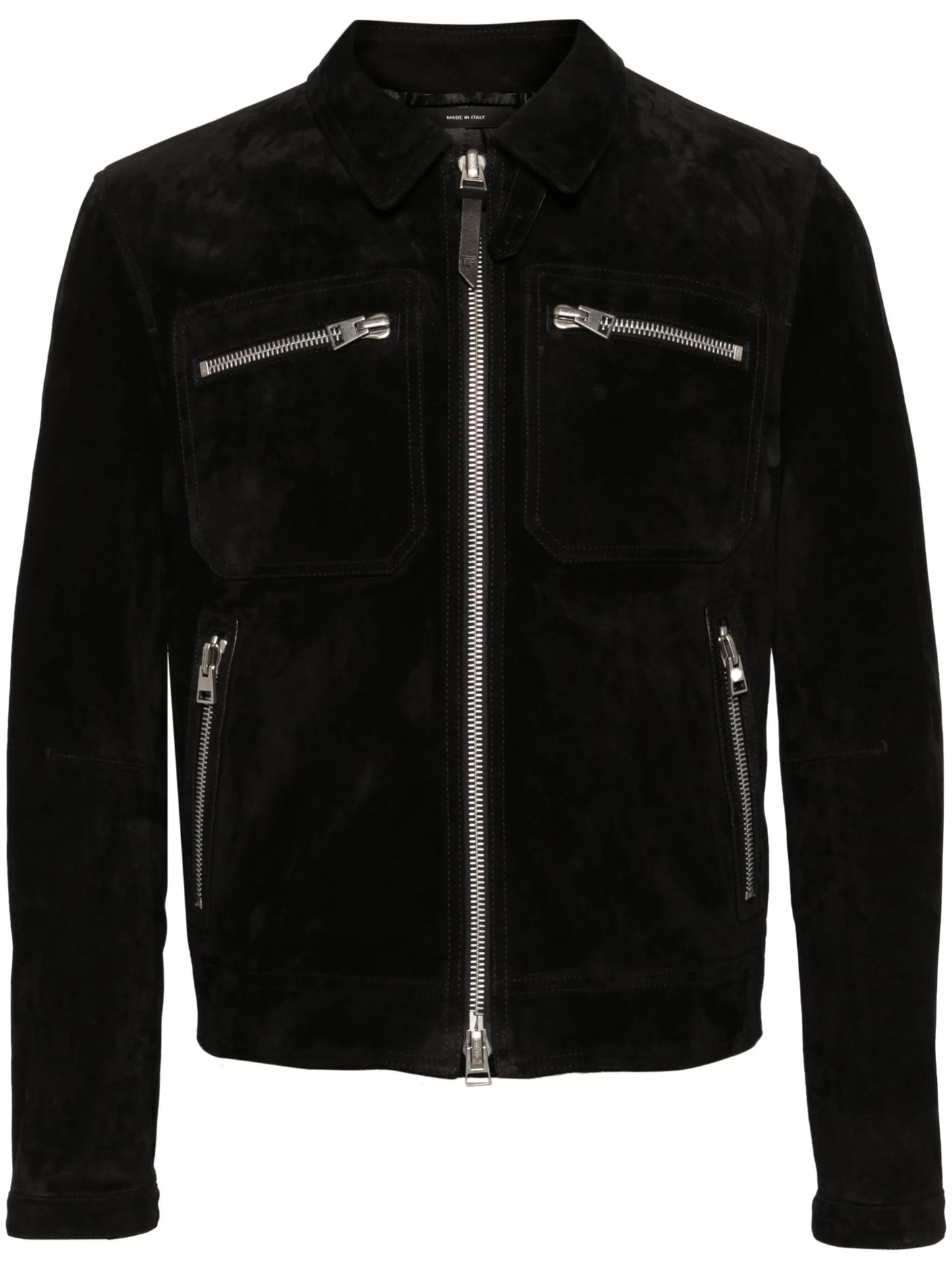 zip-up suede shirt jacket
