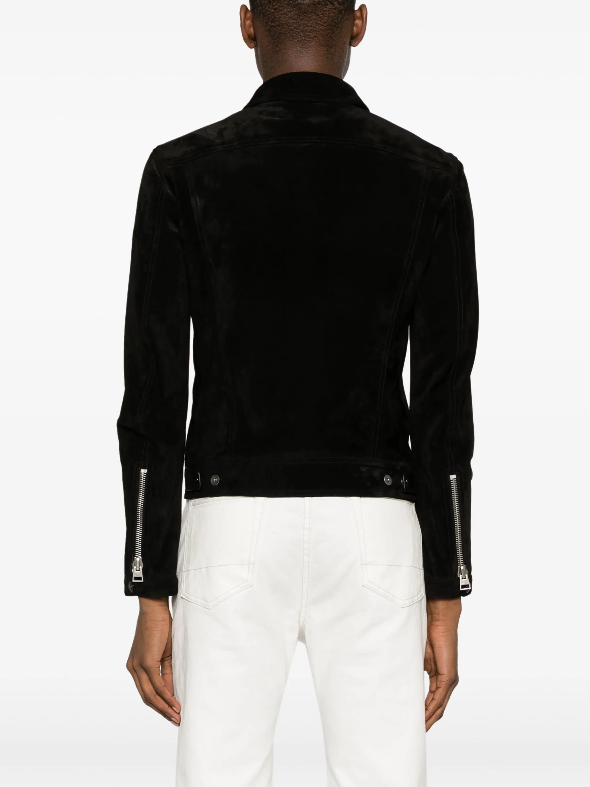 zip-up suede shirt jacket