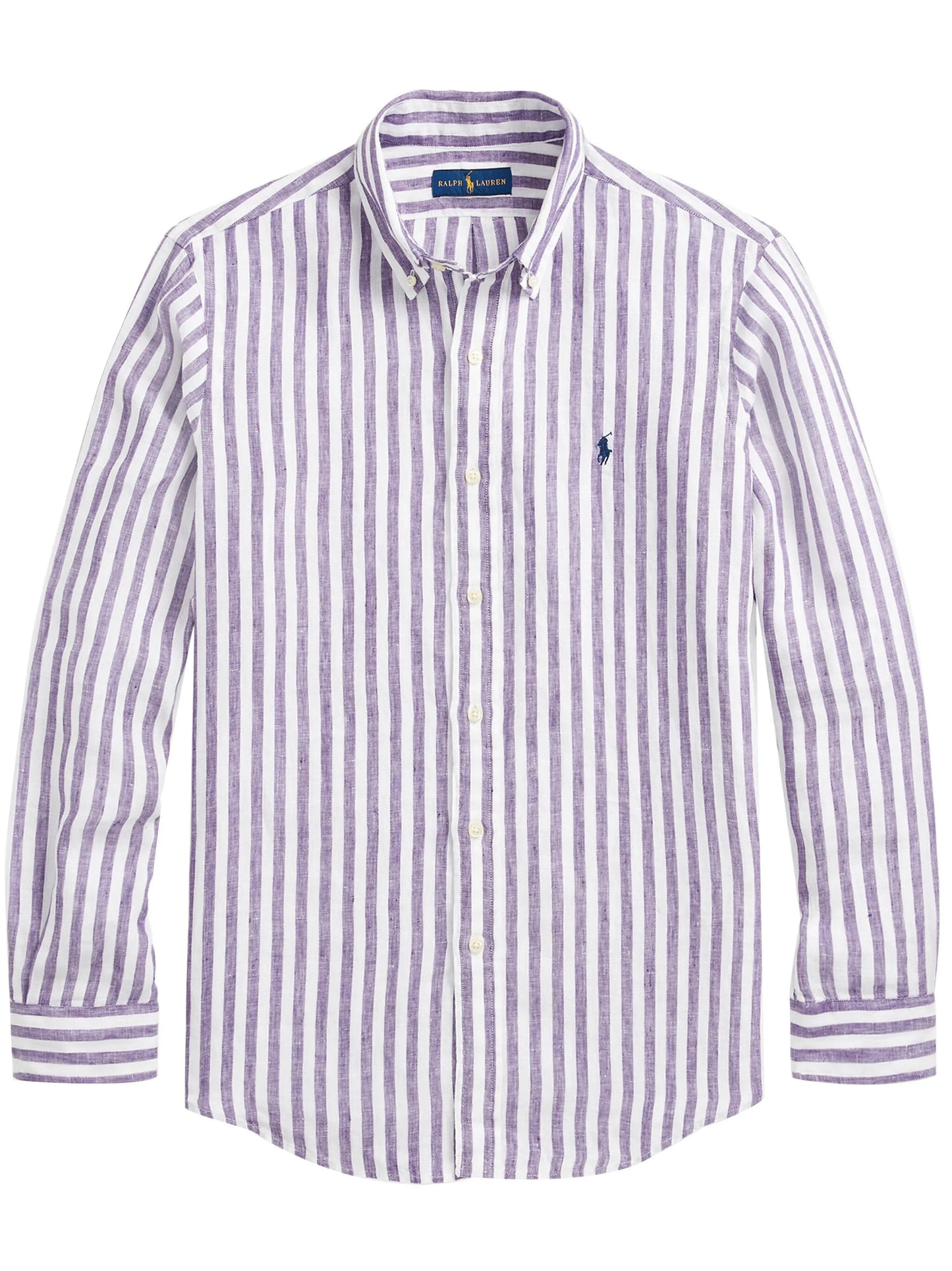 stripe-pattern linen shirt