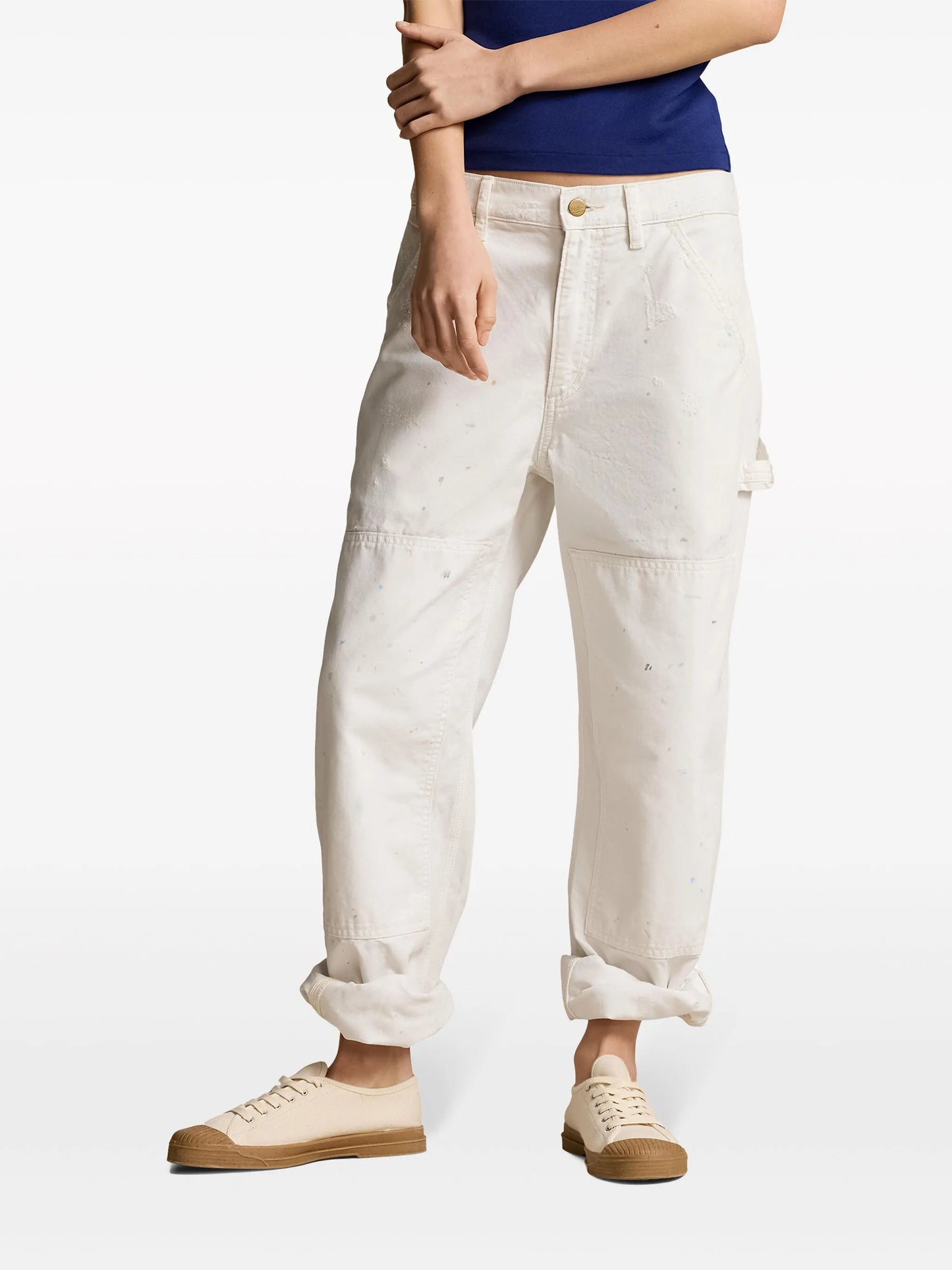 mid-rise straight-leg trousers