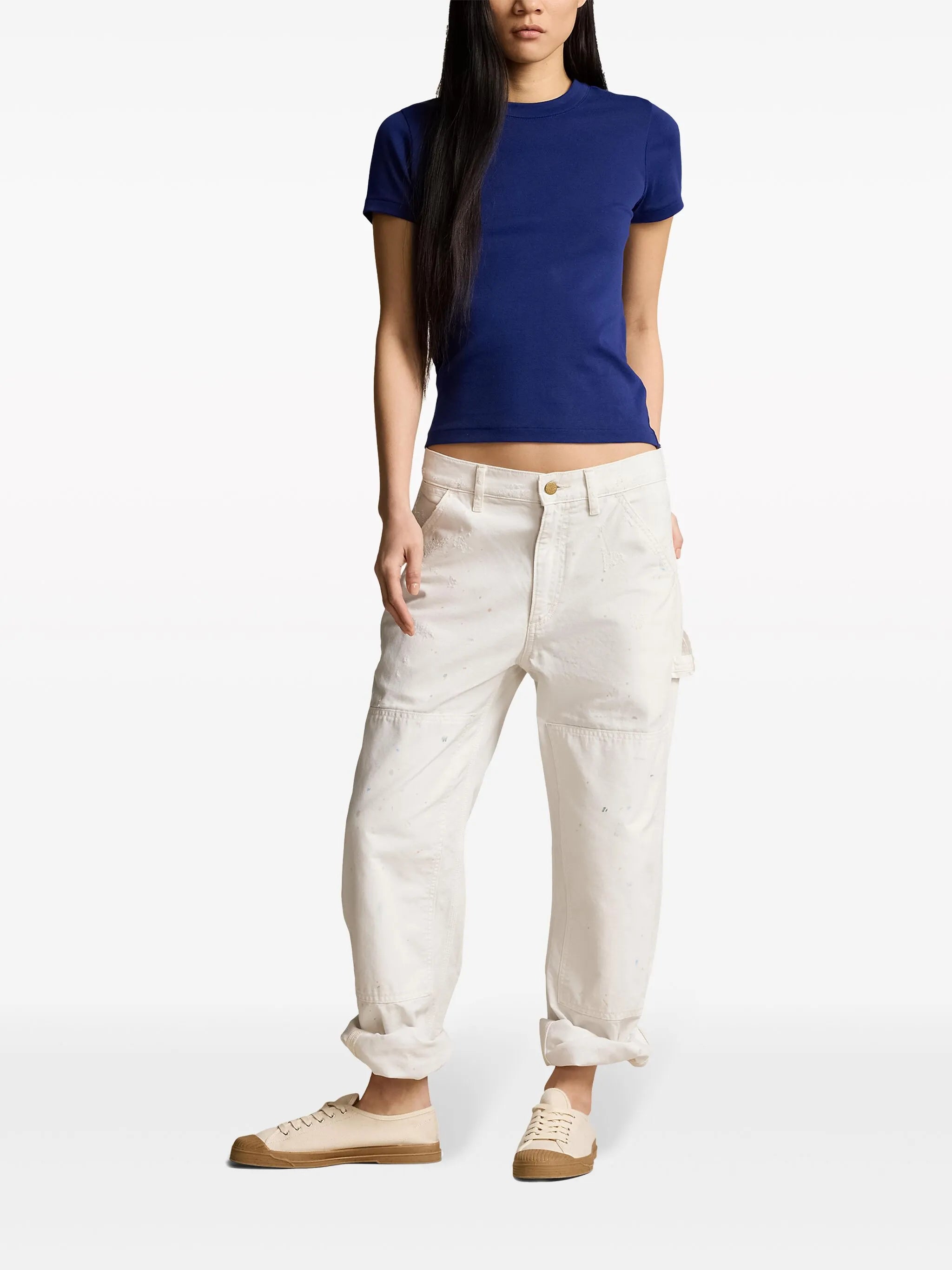 mid-rise straight-leg trousers