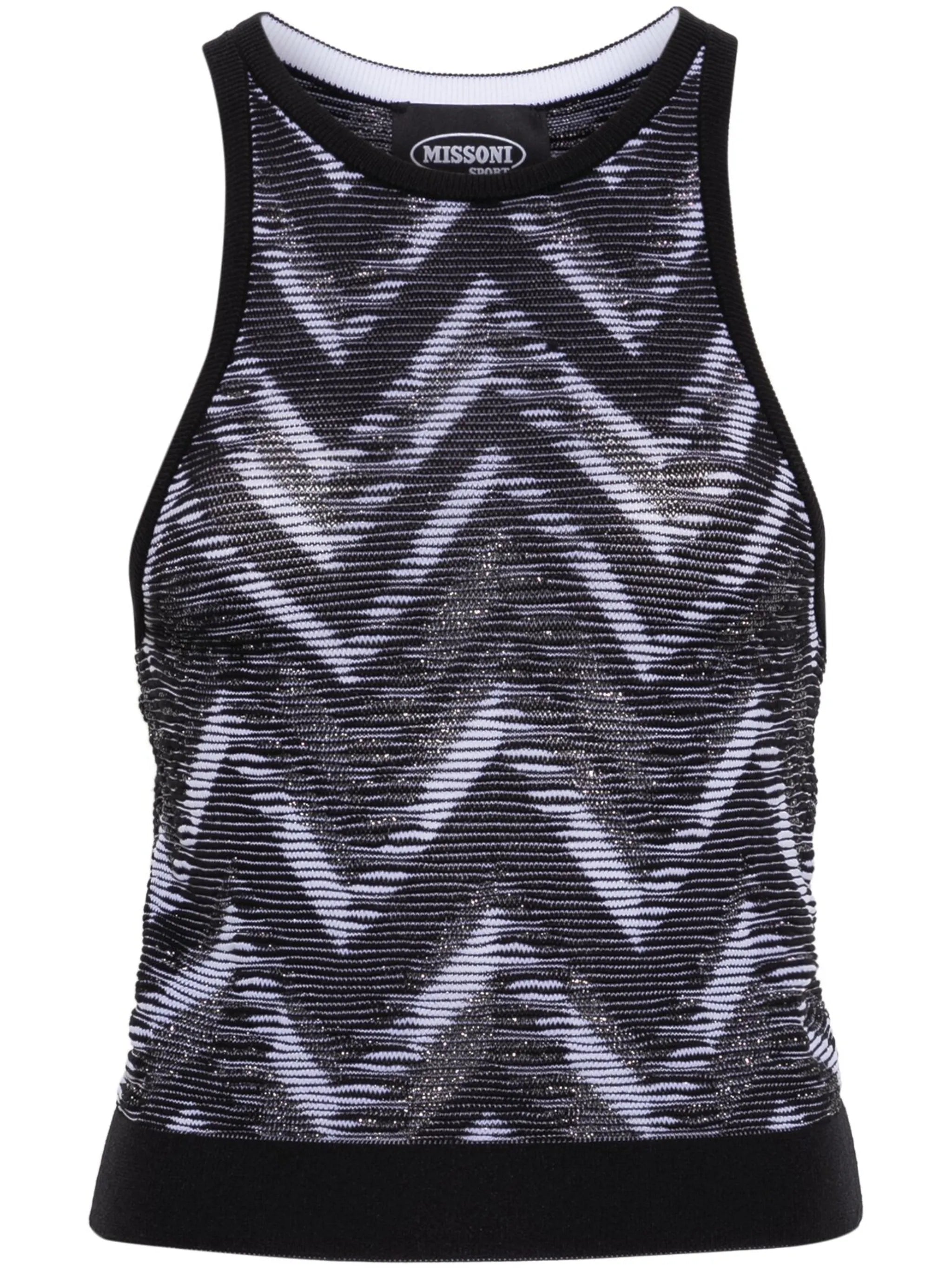 zigzag-woven knitted tank top