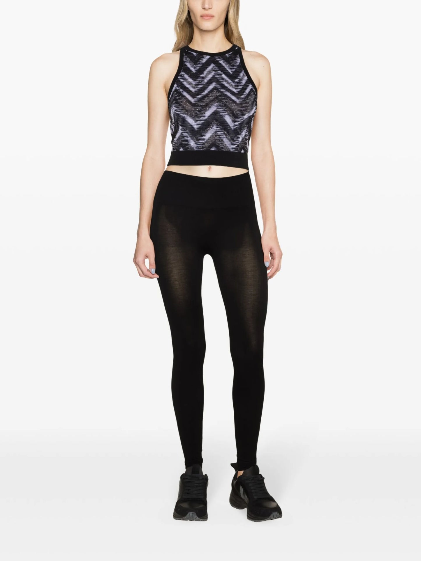 zigzag-woven knitted tank top