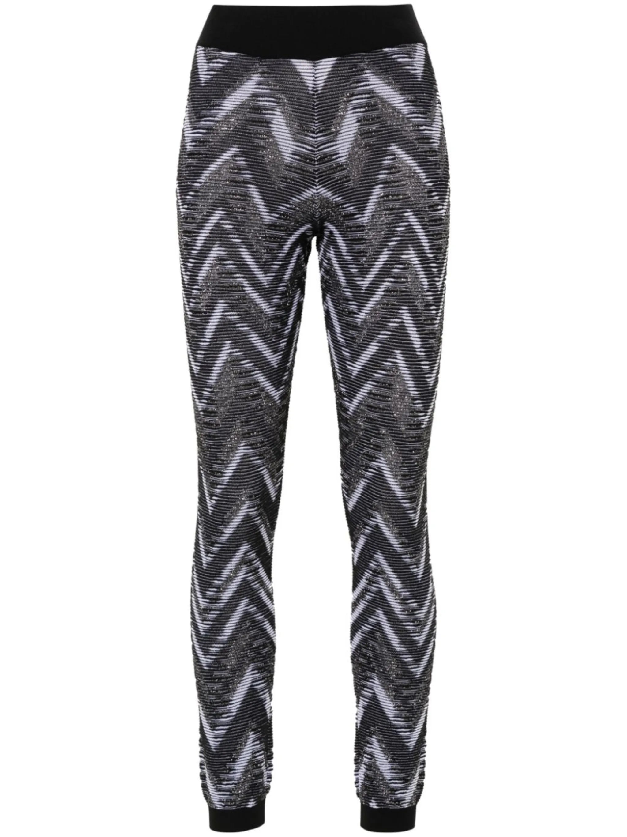 zigzag-woven lurex leggings