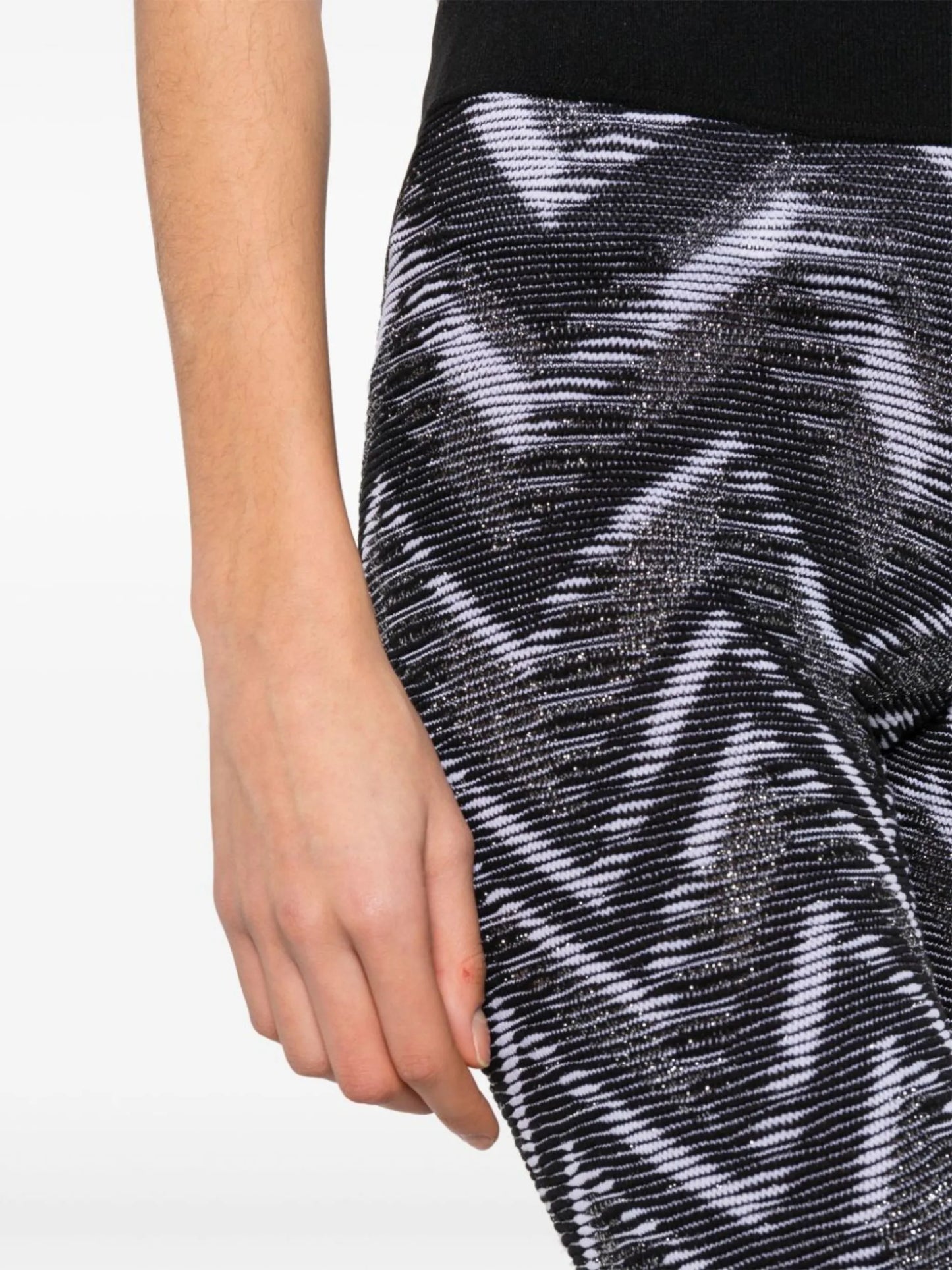 zigzag-woven lurex leggings