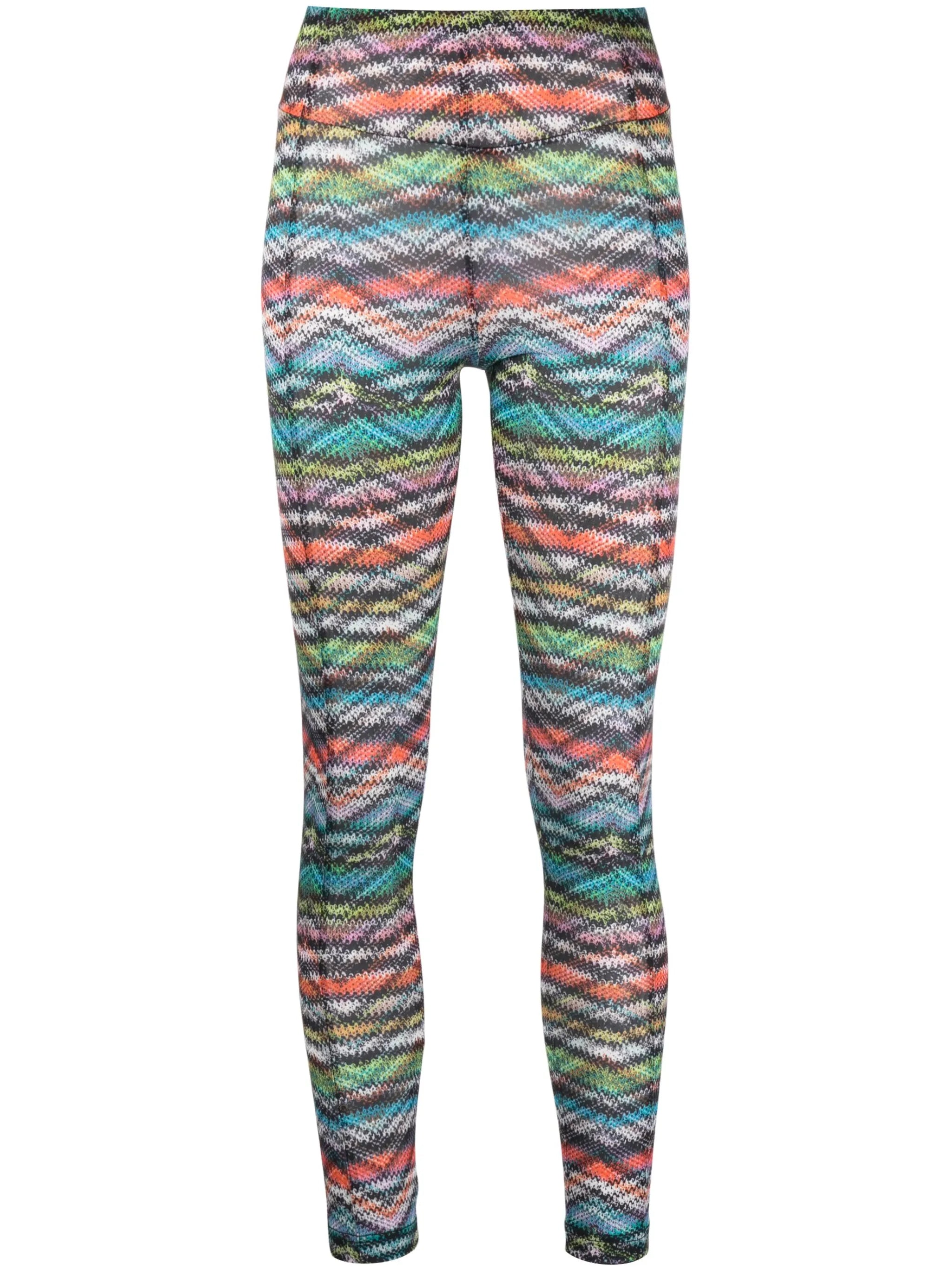 zigzag-print performance leggings