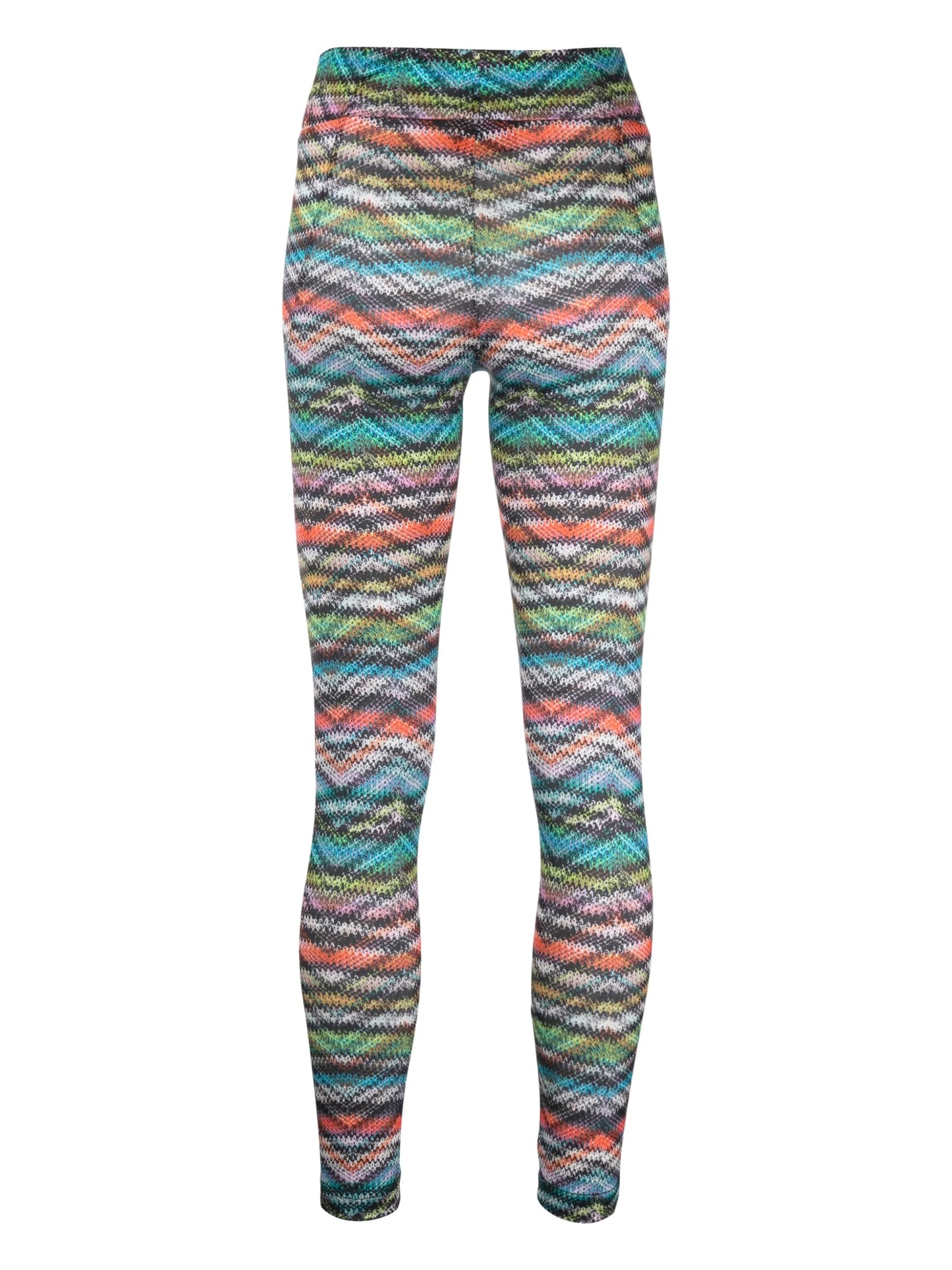 zigzag-print performance leggings