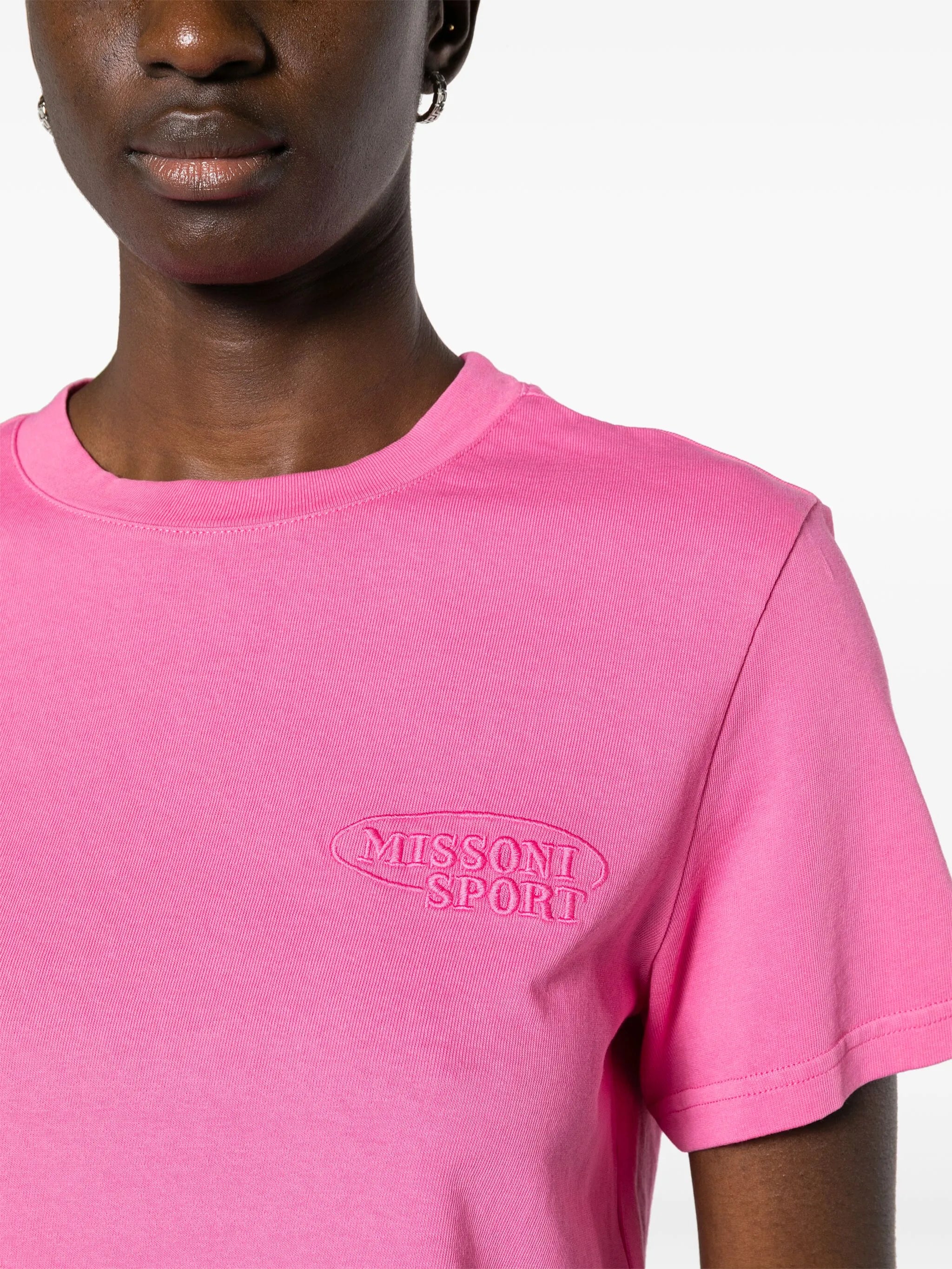 logo-embroidered cotton T-shirt