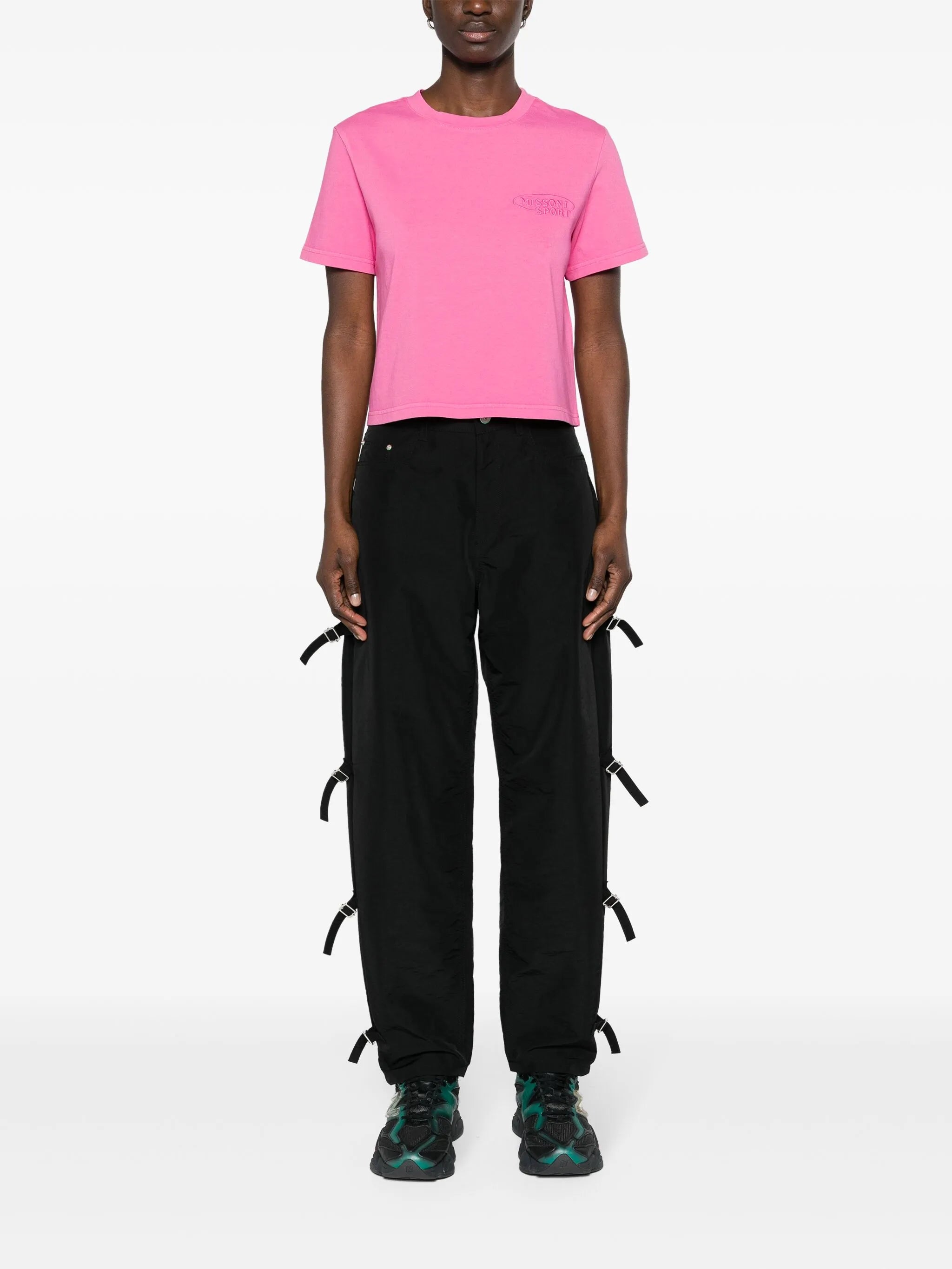 logo-embroidered cotton T-shirt